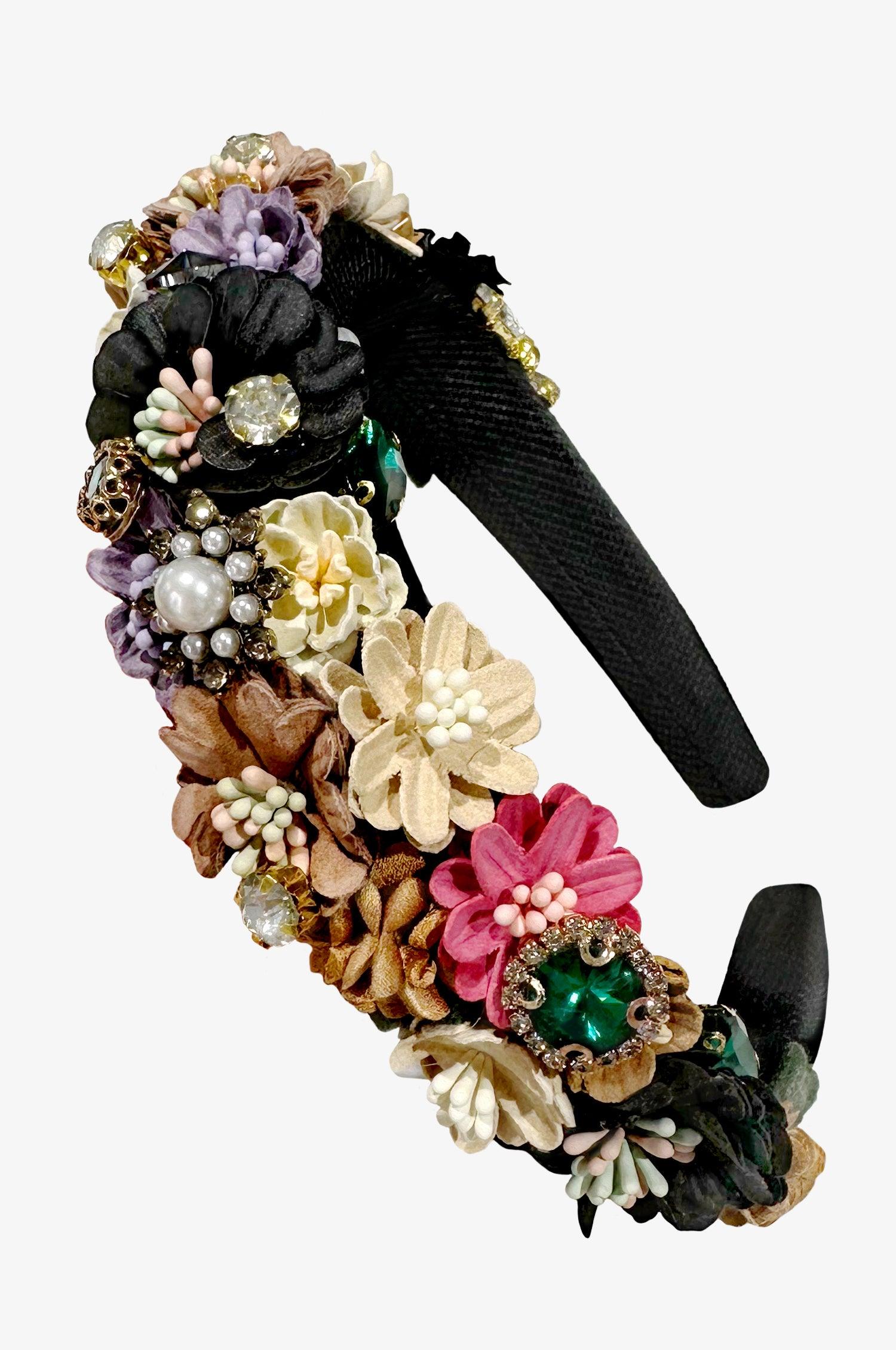 Haarreif mit Schmuckstein und Blumen - TRACHT À PORTER