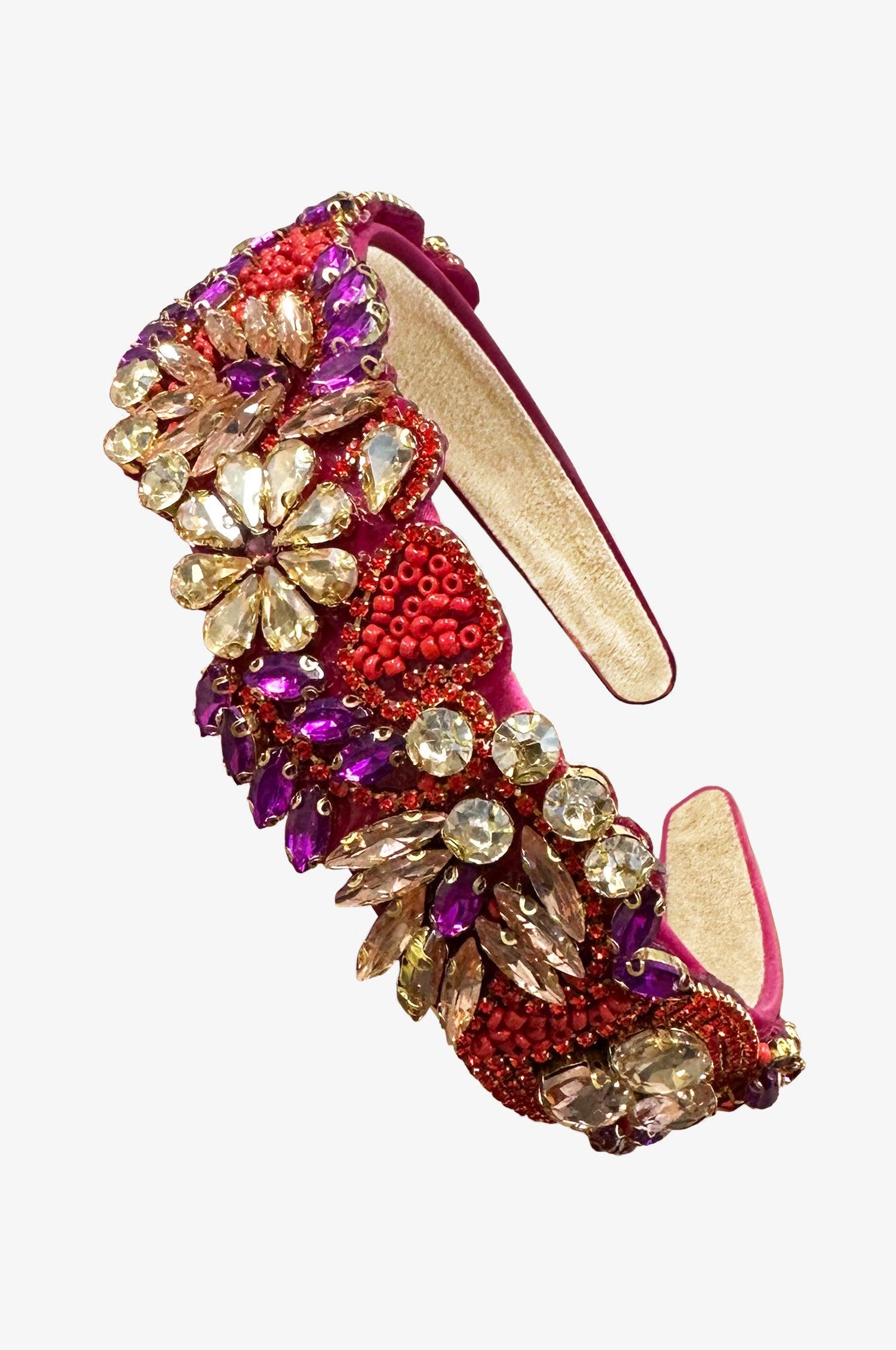 Haarreifen mit Schmucksteinen in Pink - TRACHT À PORTER