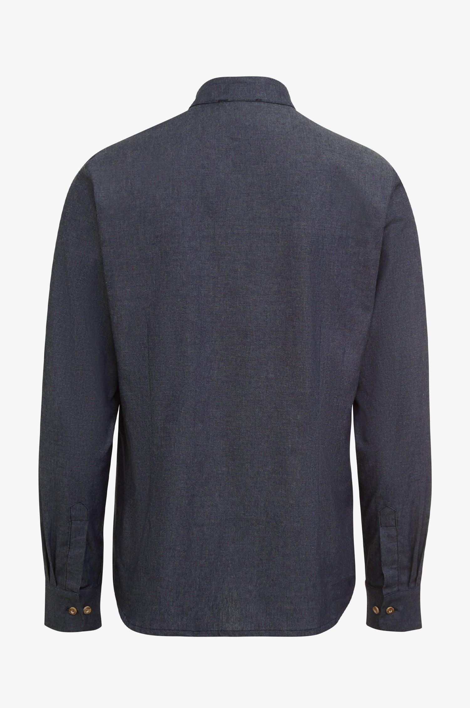 Hemd Leo mit Hornknöpfen in Jeans - TRACHT À PORTER