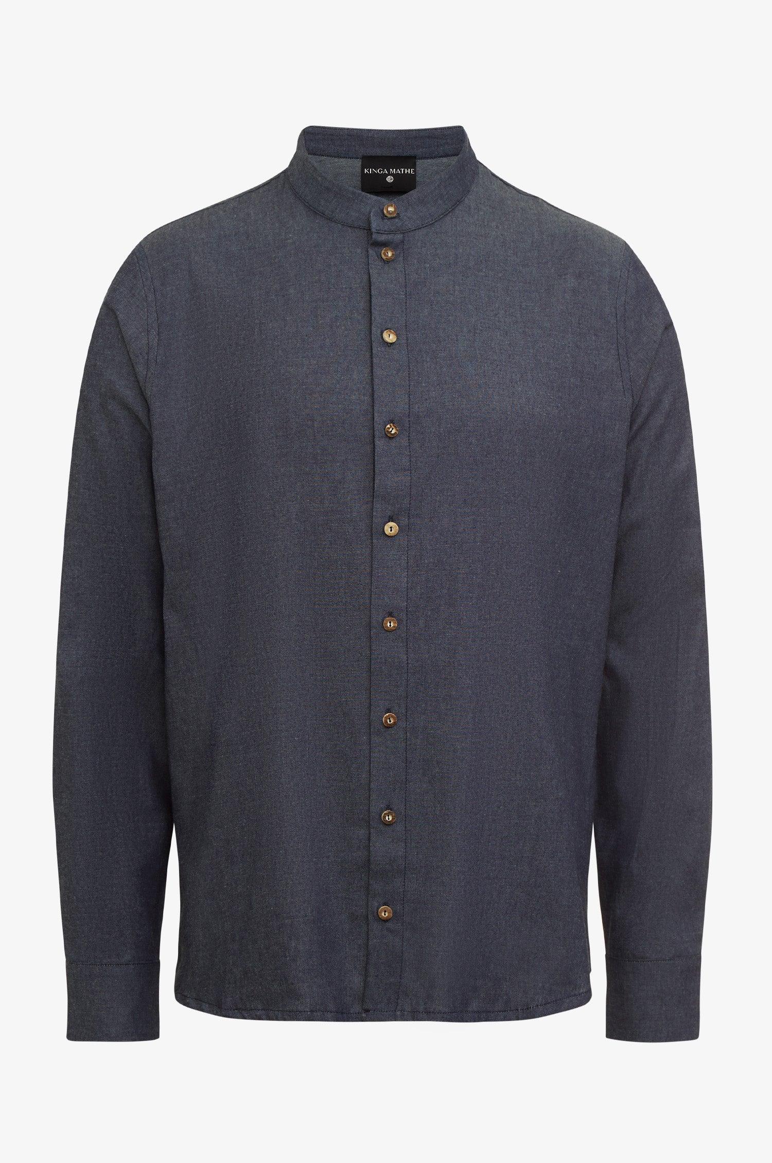 Hemd Leo mit Hornknöpfen in Jeans - TRACHT À PORTER