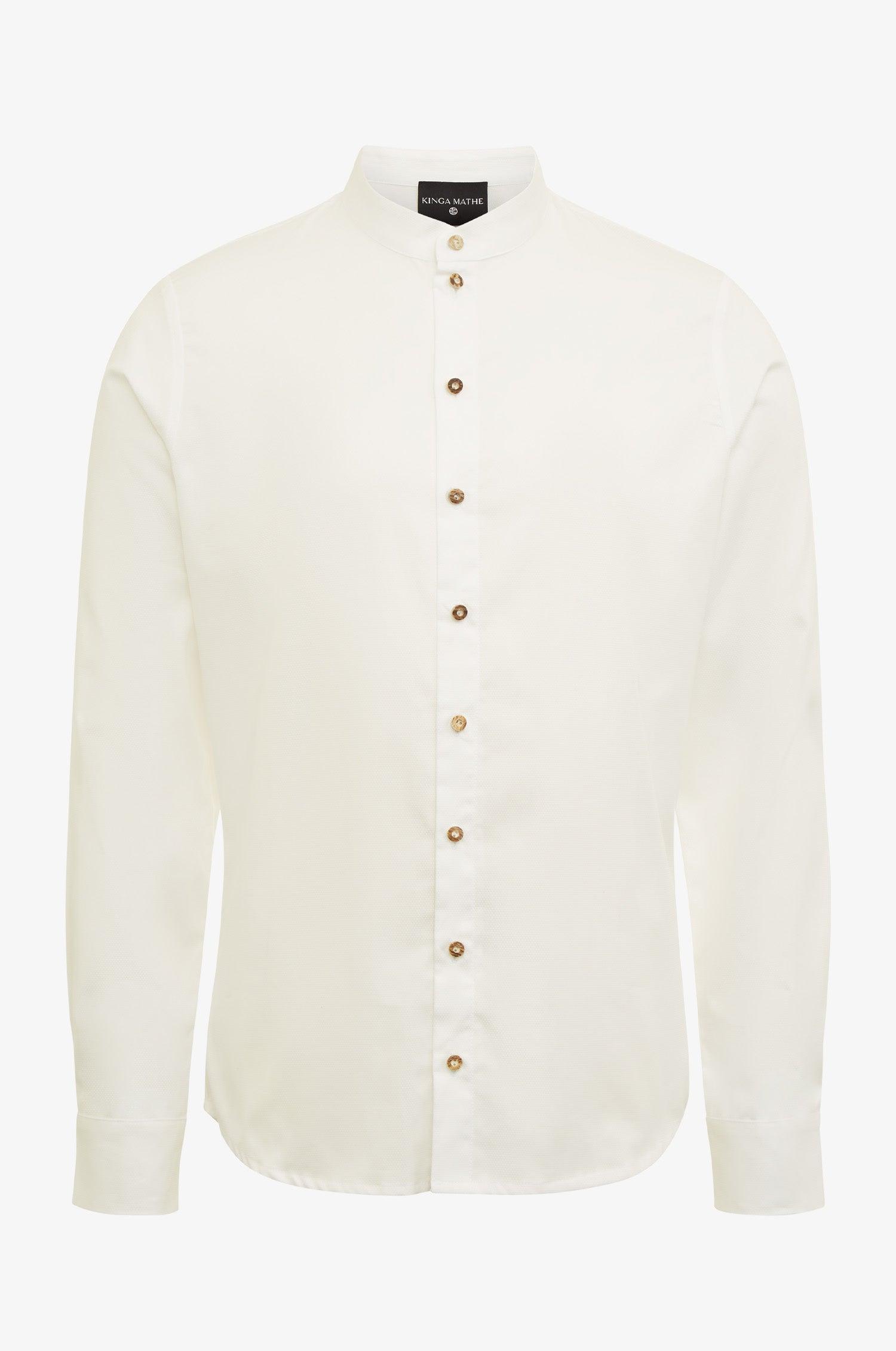 Hemd Leo mit Hornknöpfen in weiß - TRACHT À PORTER