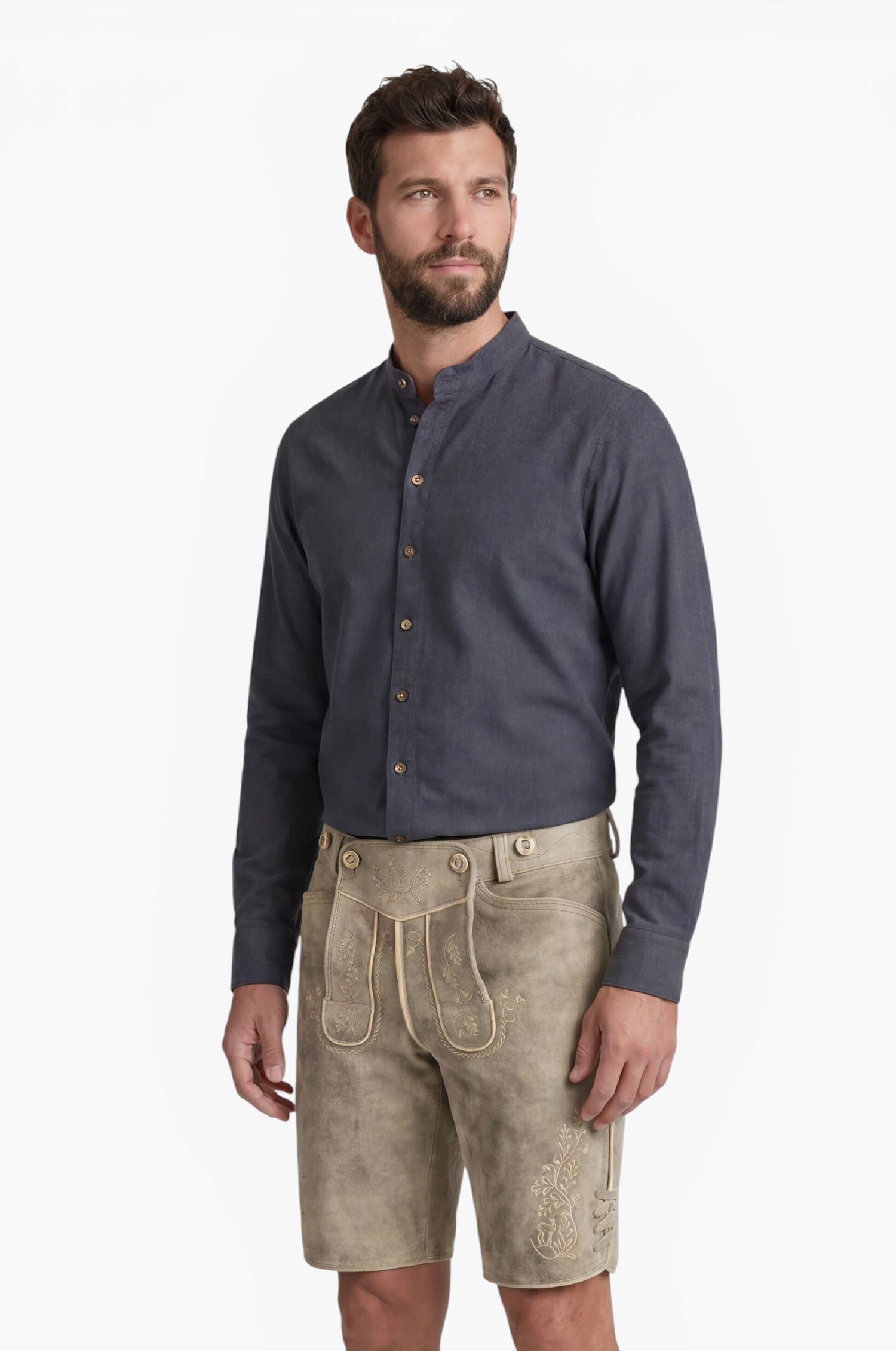 Hemd Leo mit Hornknöpfen in Jeans