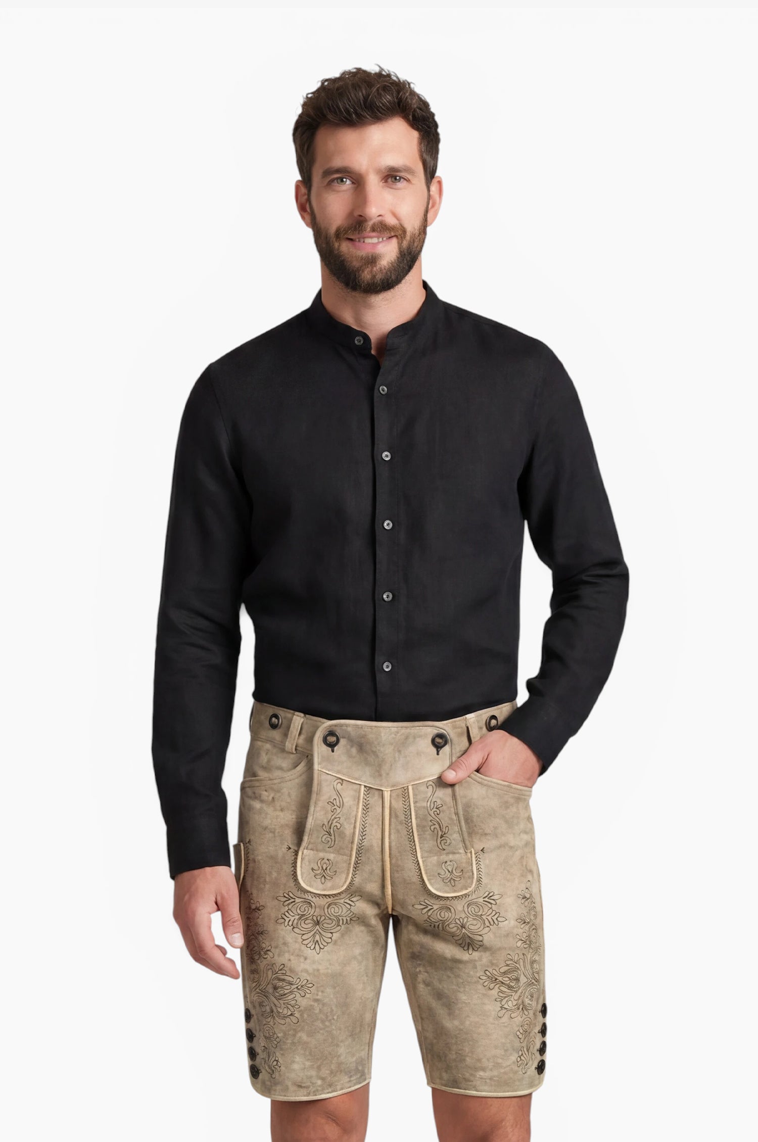 Leinenhemd Leo in Schwarz