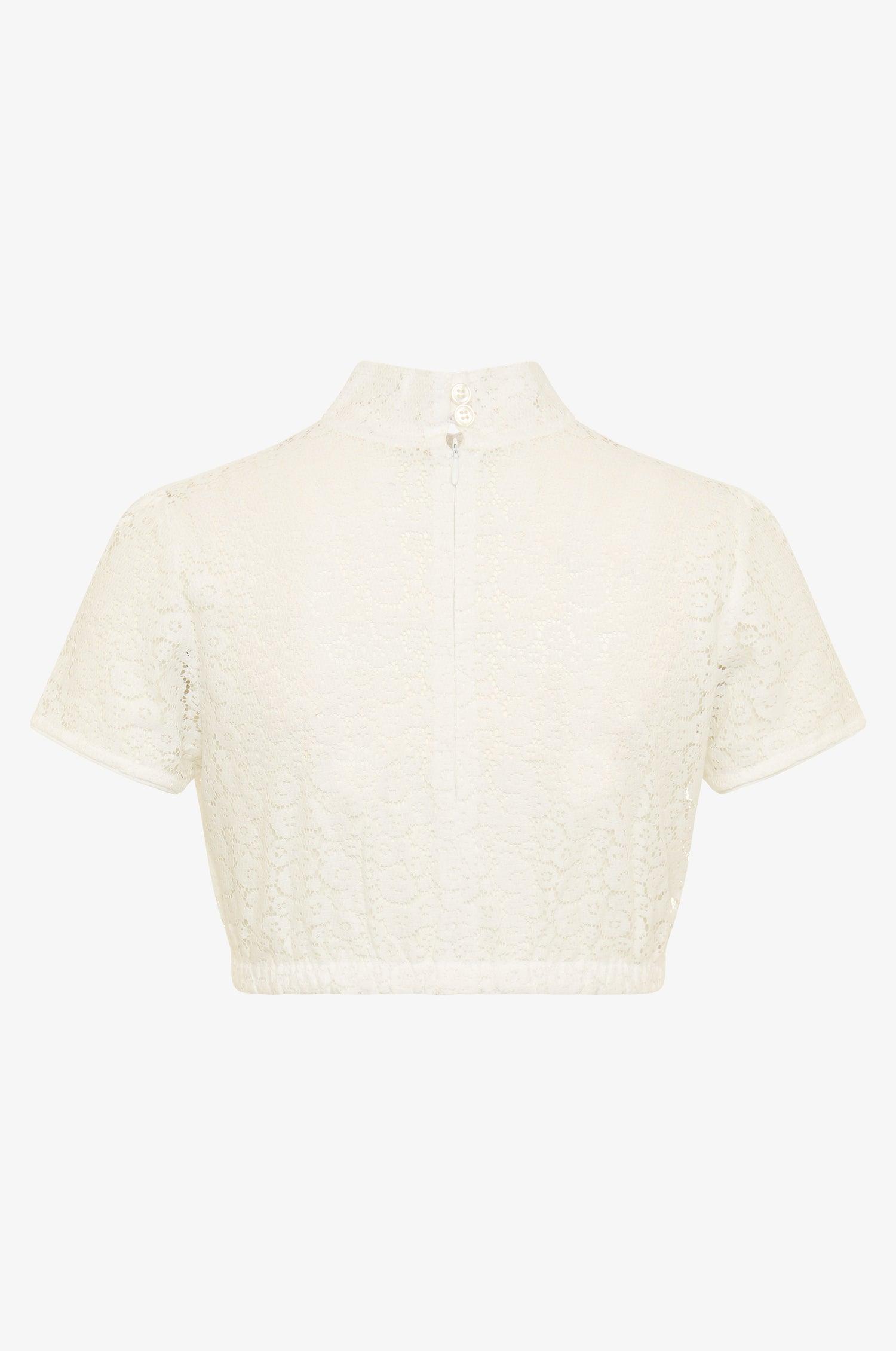 Dirndlbluse Inga mit kurzarm in weiß - TRACHT À PORTER