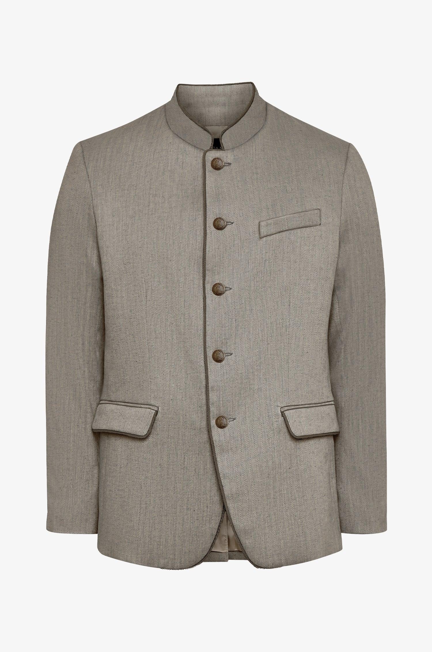 Janker Jakob aus Leinen in Olive - TRACHT À PORTER