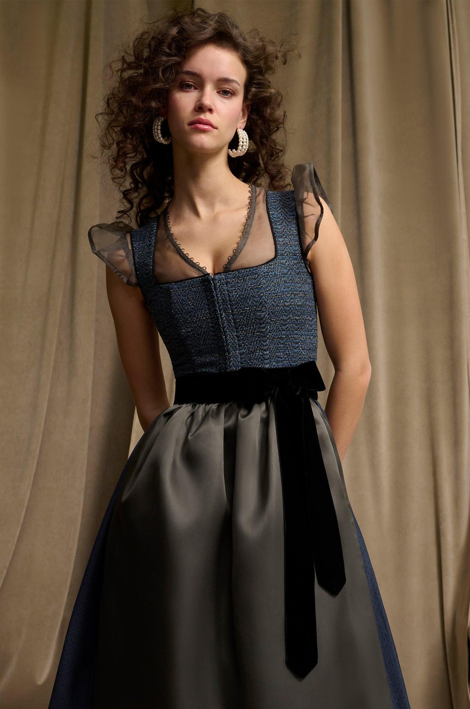 Seidenbluse Kiki in Anthrazit - TRACHT À PORTER