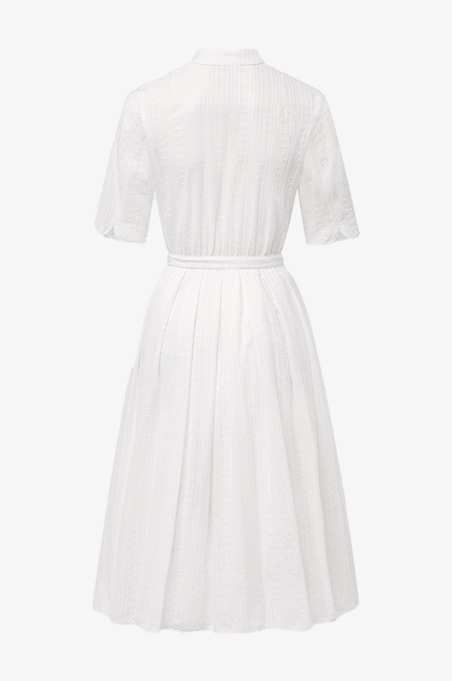Baumwoll-Kleid Inas in Ivory - TRACHT À PORTER