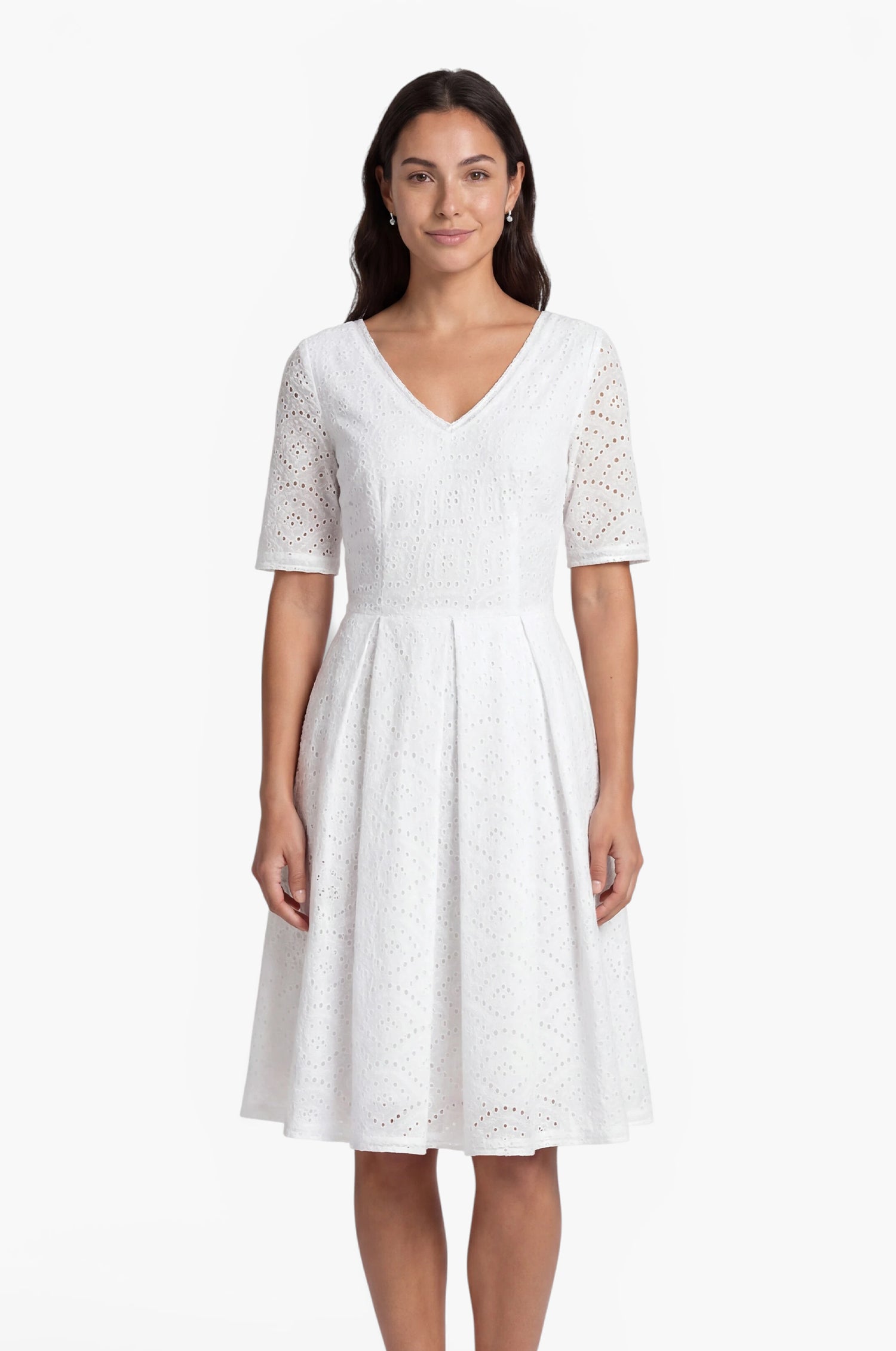 Baumwoll-Kleid Kloe in Weiß