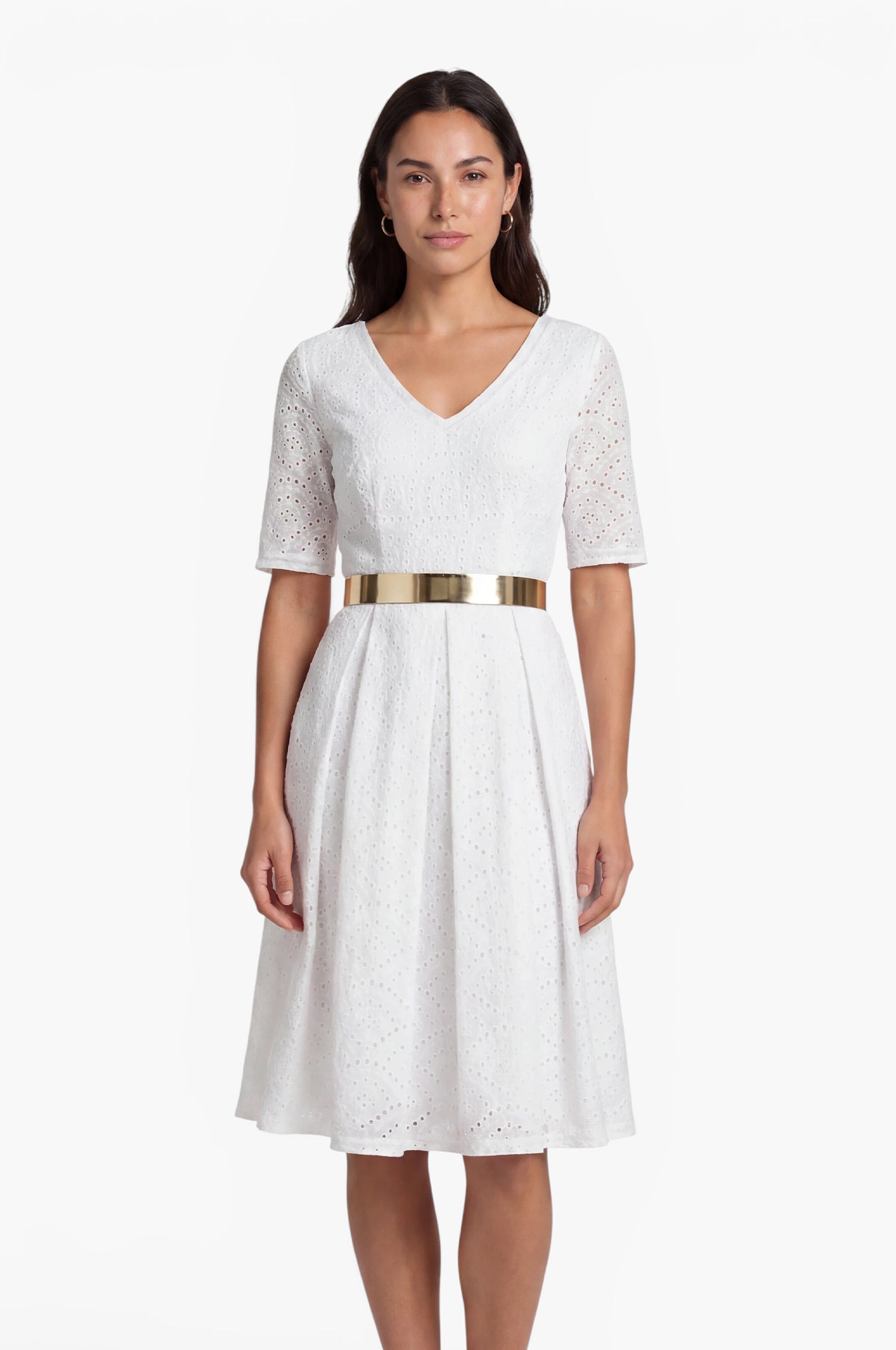 Baumwoll-Kleid Kloe in Weiß