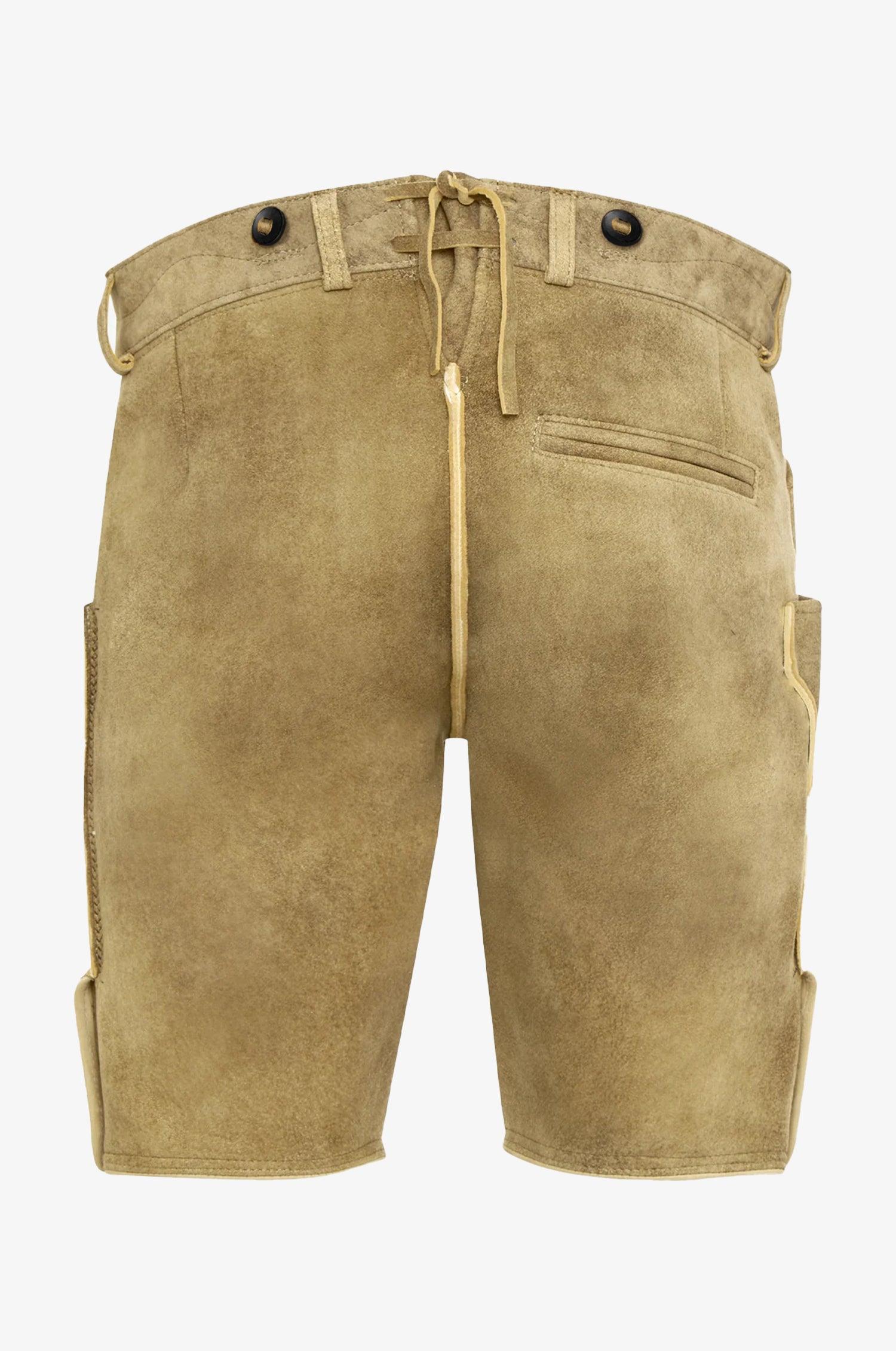 Hirsch Lederhose Leopold in Granit - TRACHT À PORTER