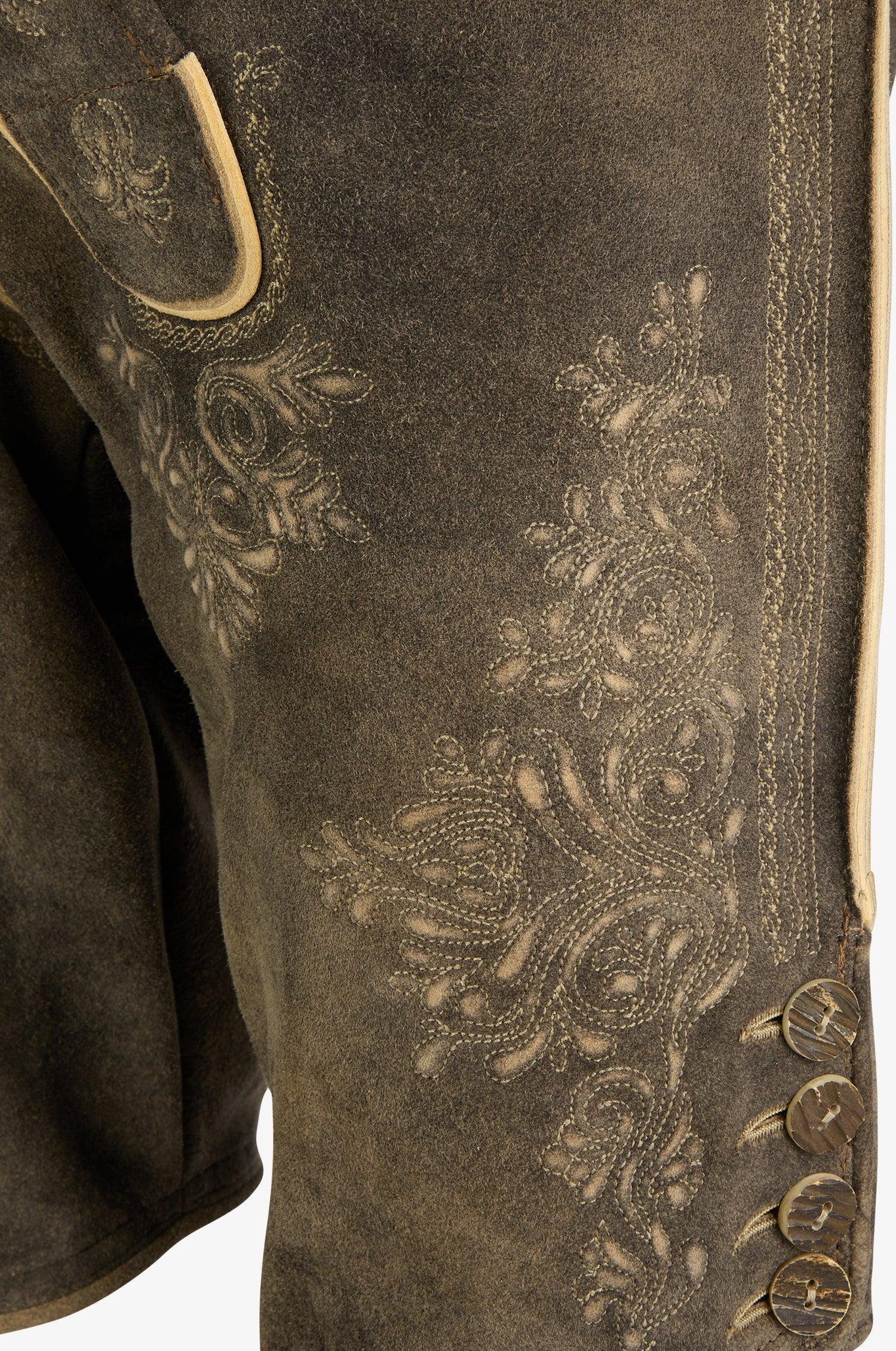 Ziegen Lederhose Kaiser in Old Grey - TRACHT À PORTER