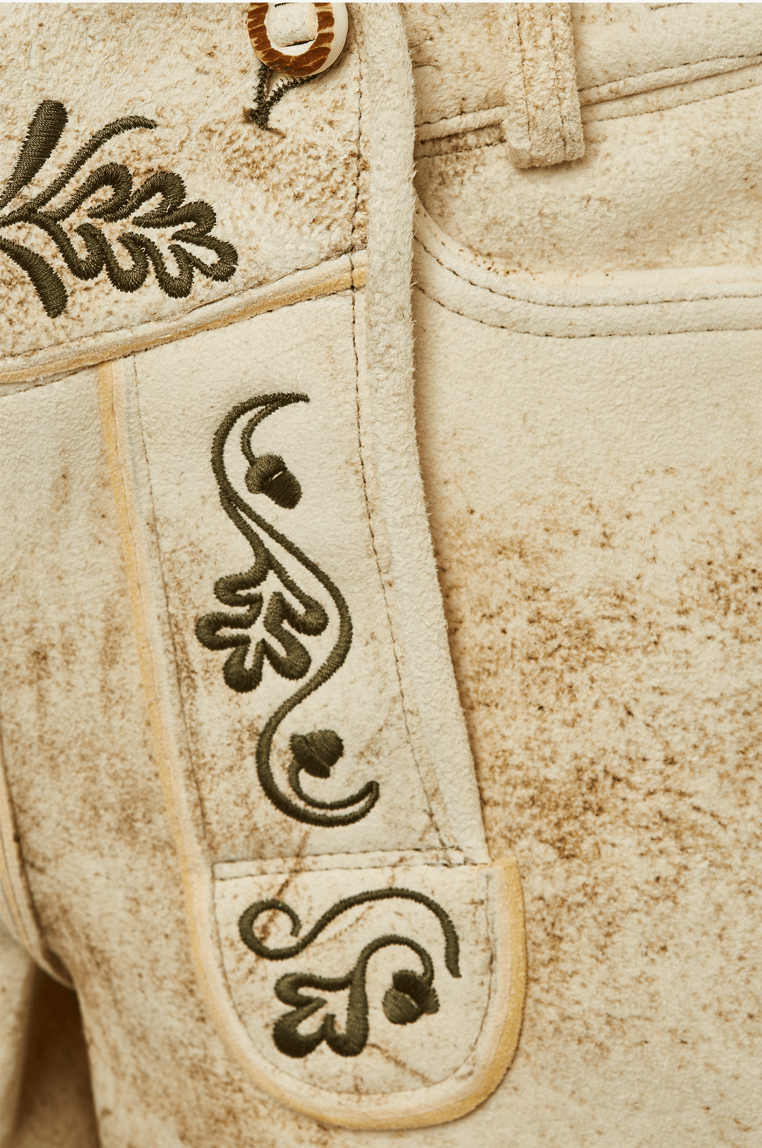 Ziegen Lederhose Ludwig in Champagner - TRACHT À PORTER