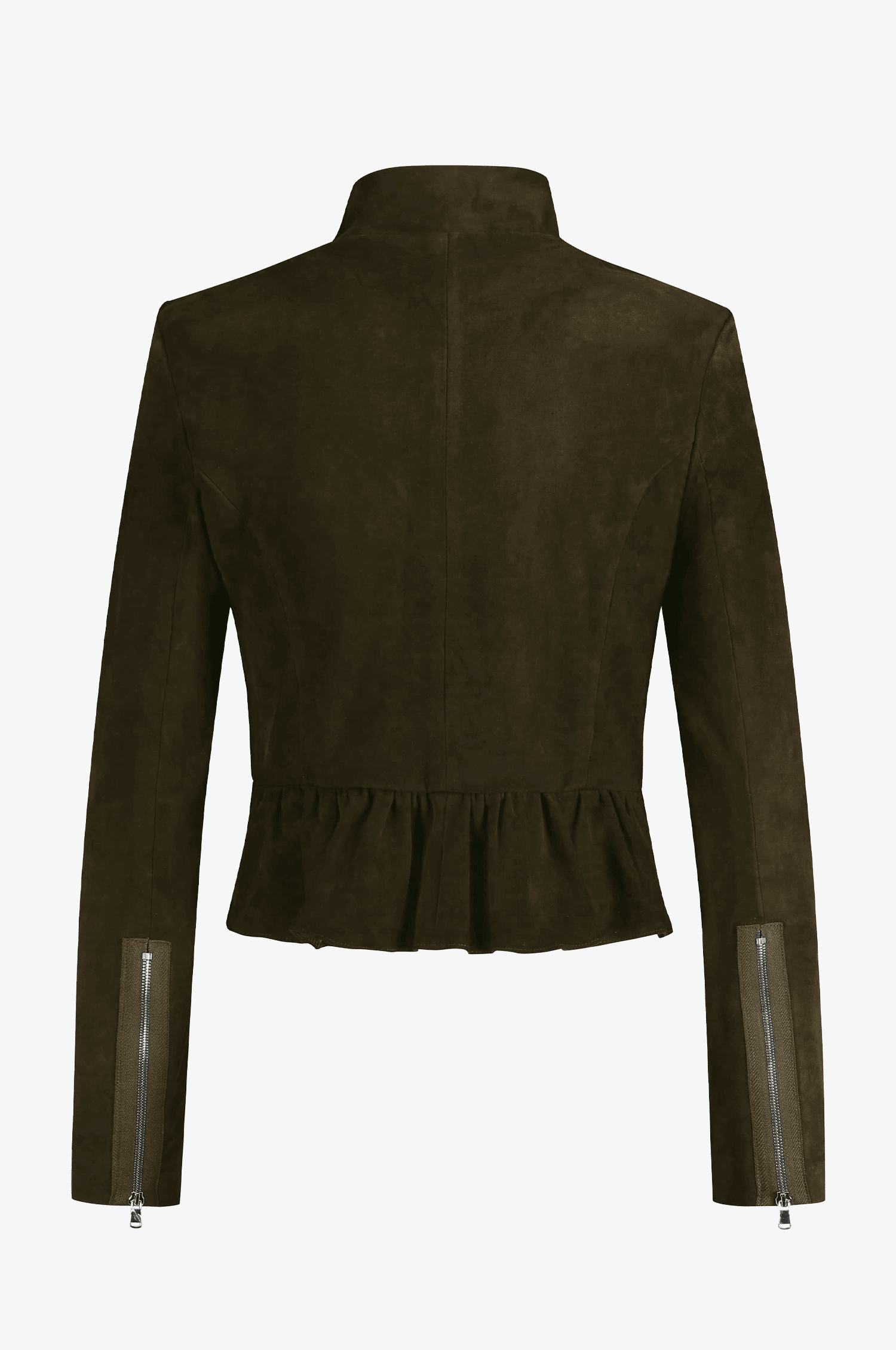 Lederjacke Sybille mit Schößchen in Moos - TRACHT À PORTER