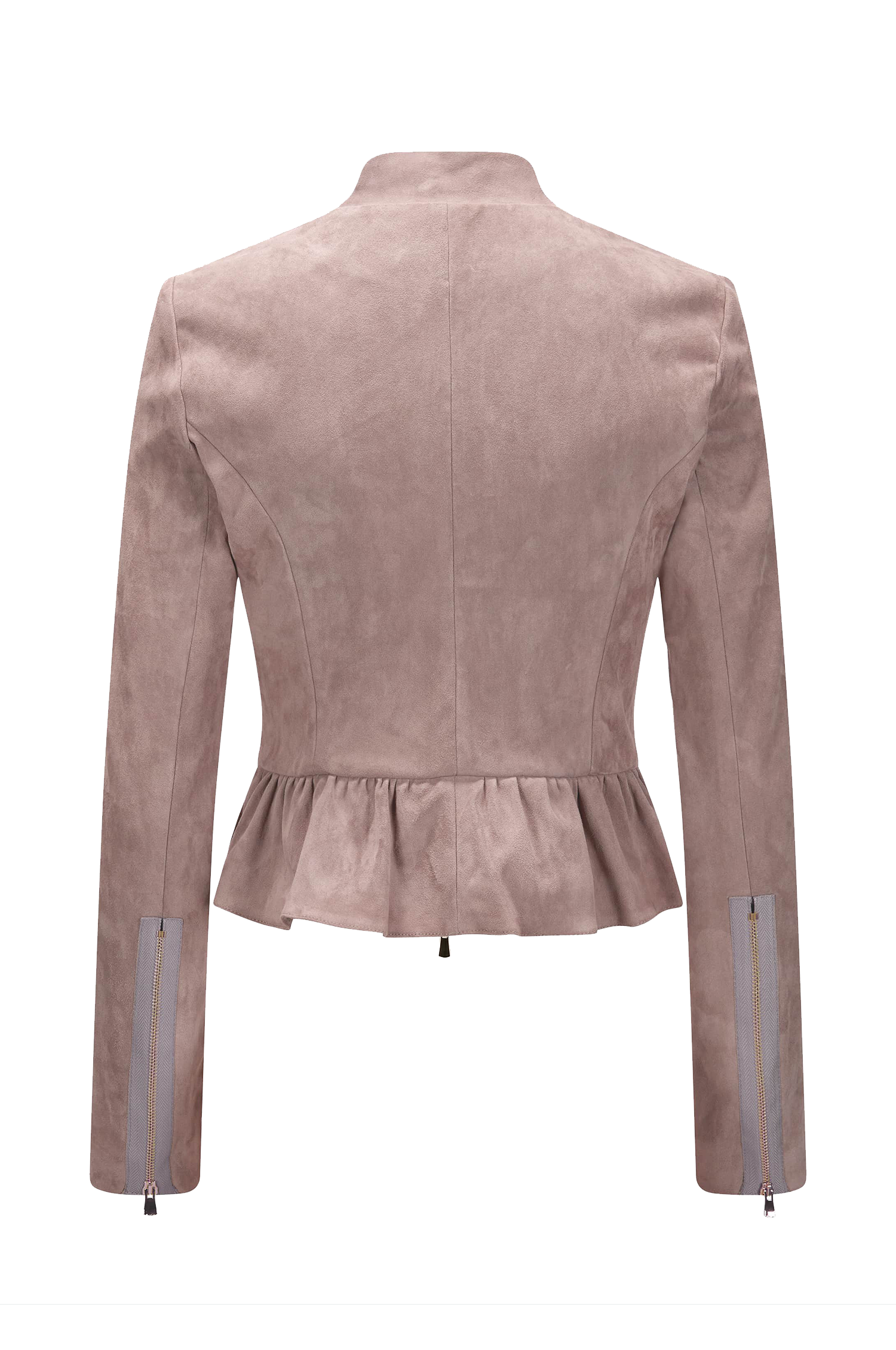 Lederjacke Sybille mit Schößchen in Mauve