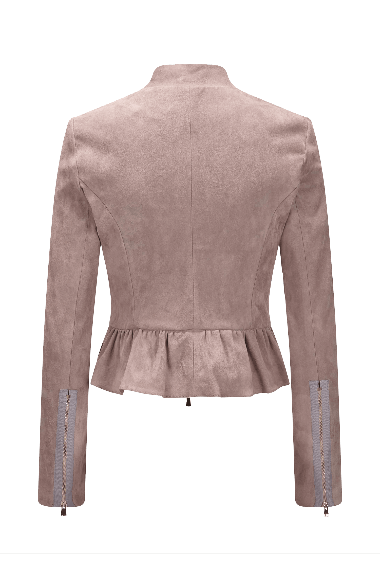 Lederjacke Sybille mit Schößchen in Mauve - TRACHT À PORTER