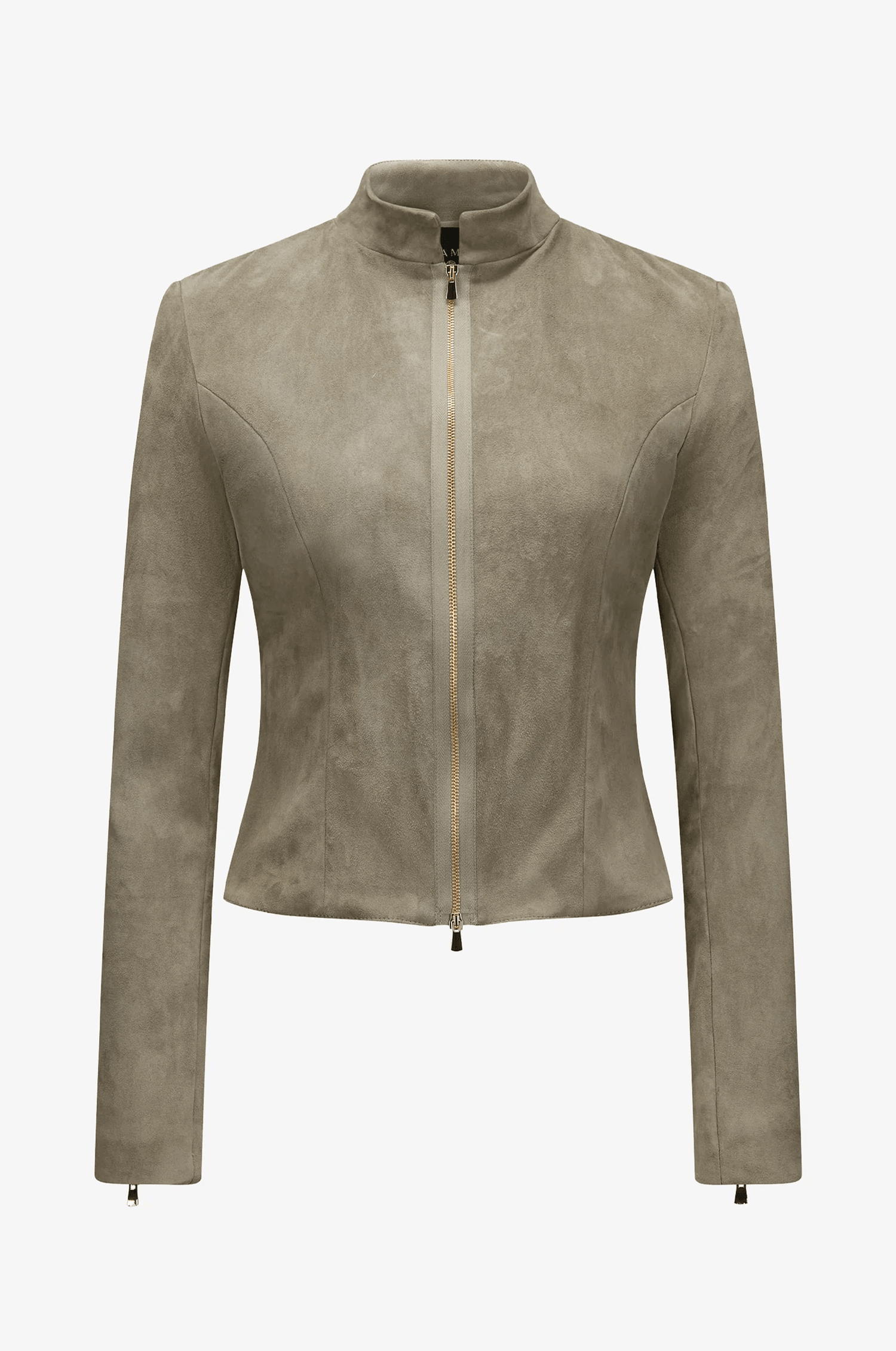 Lederjacke Sybille mit Schößchen in Marmor - TRACHT À PORTER