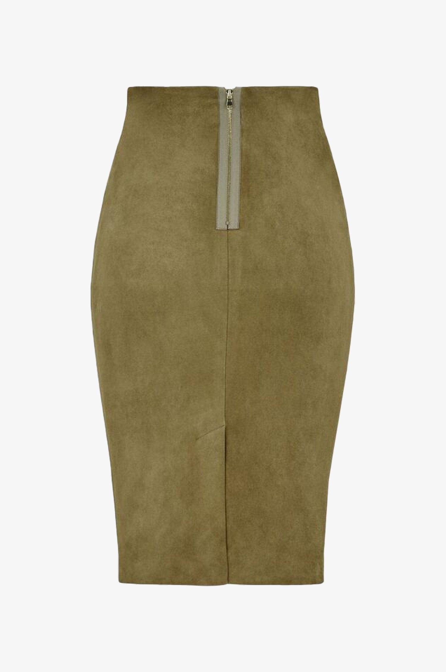 Lederrock Deborah in Khaki - TRACHT À PORTER