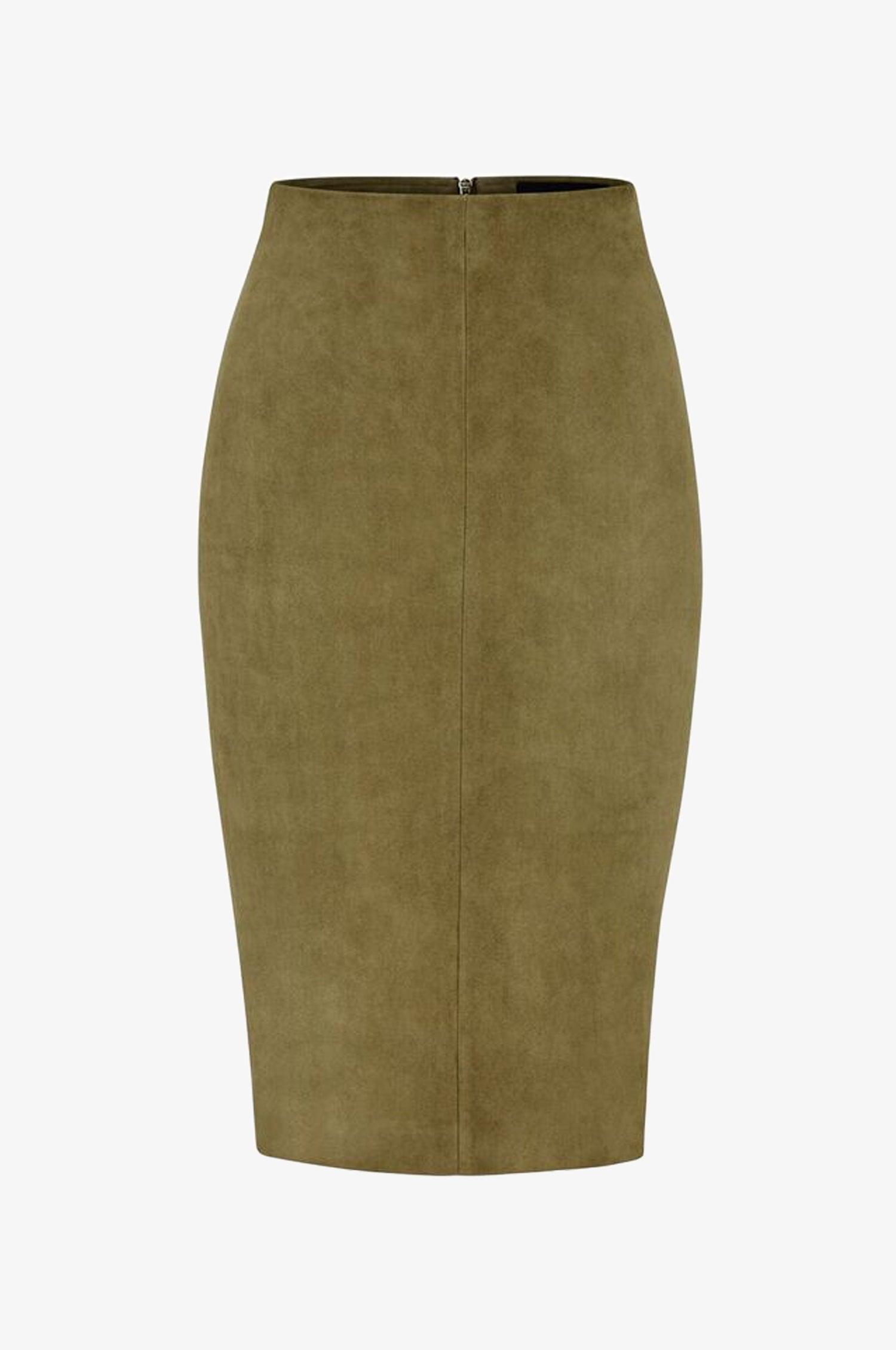 Lederrock Deborah in Khaki - TRACHT À PORTER