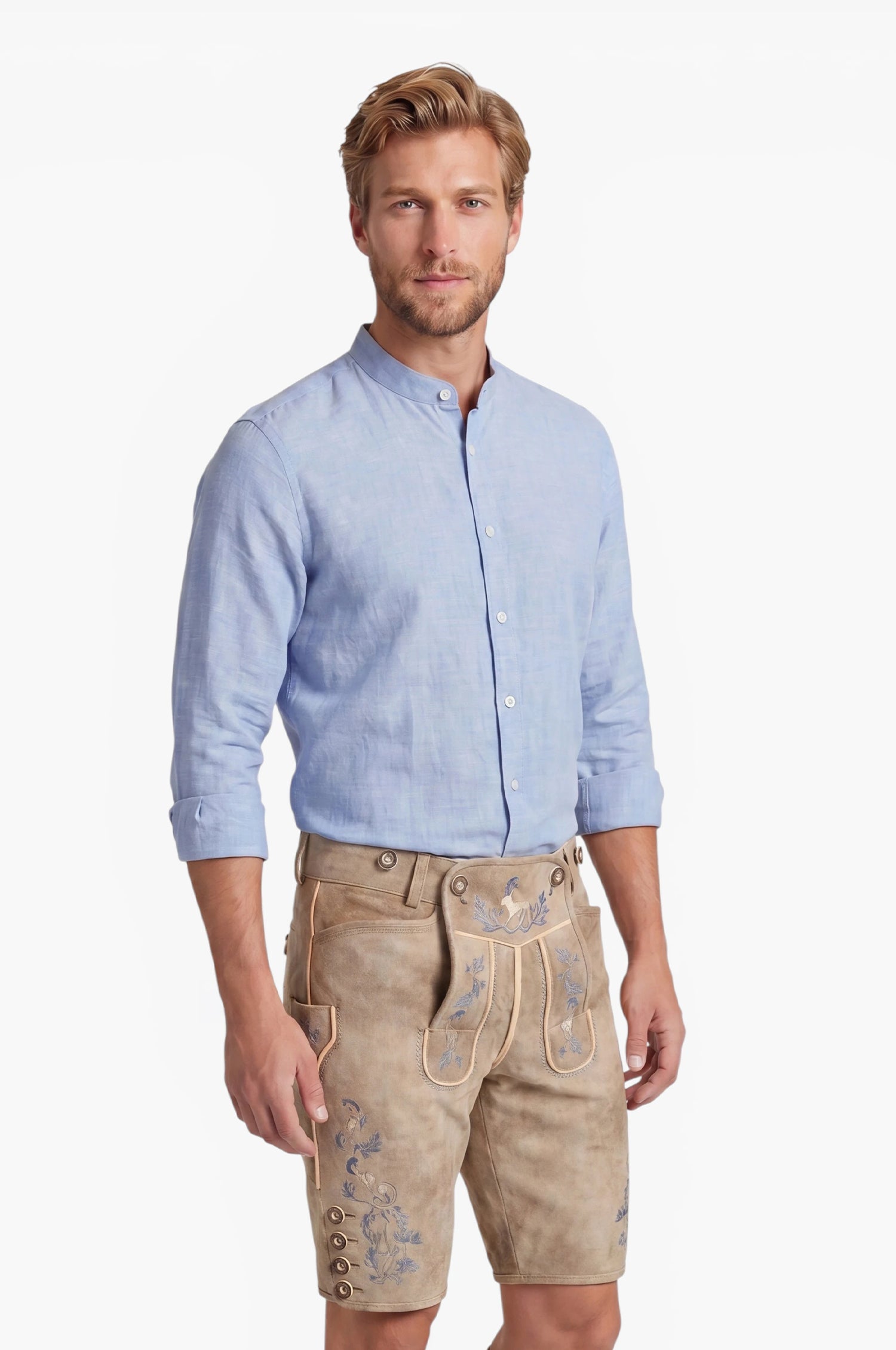 Leinenhemd Leo in Hellblau