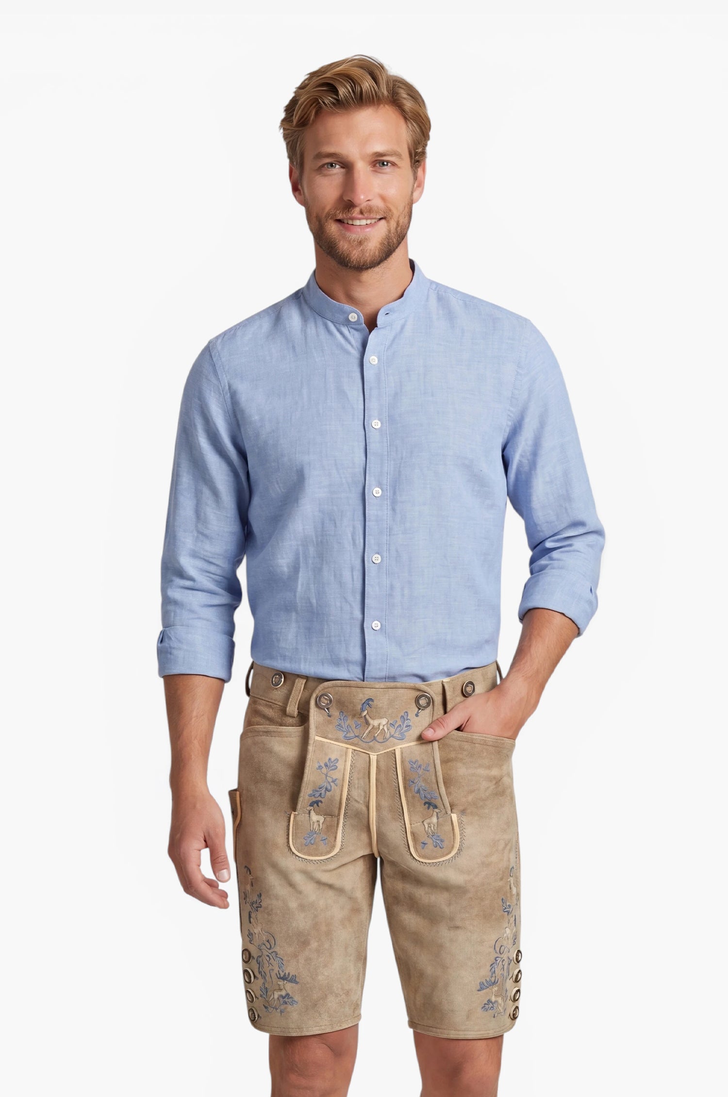 Leinenhemd Leo in Hellblau