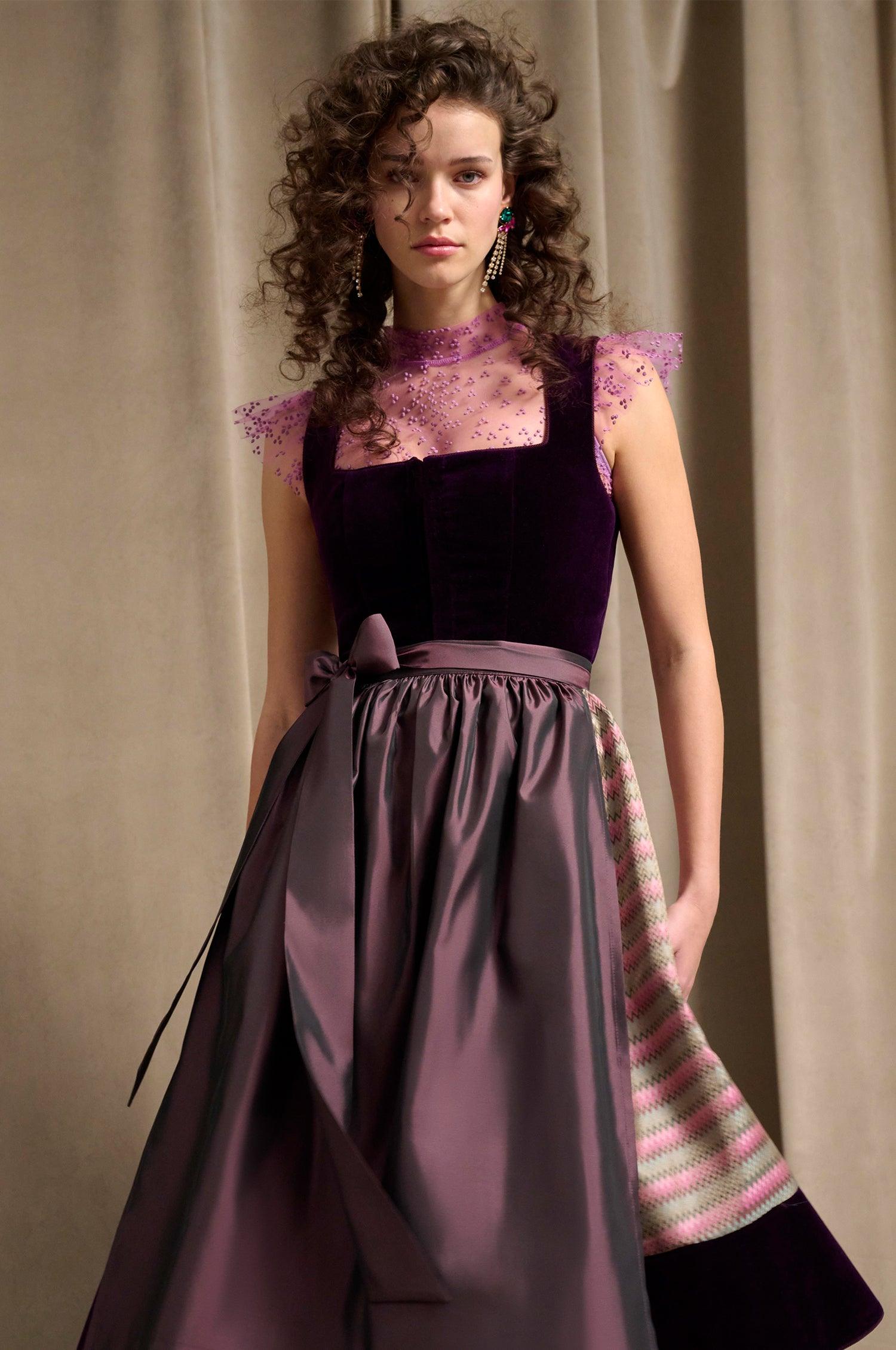Dirndl Lorient in Aubergine - TRACHT À PORTER