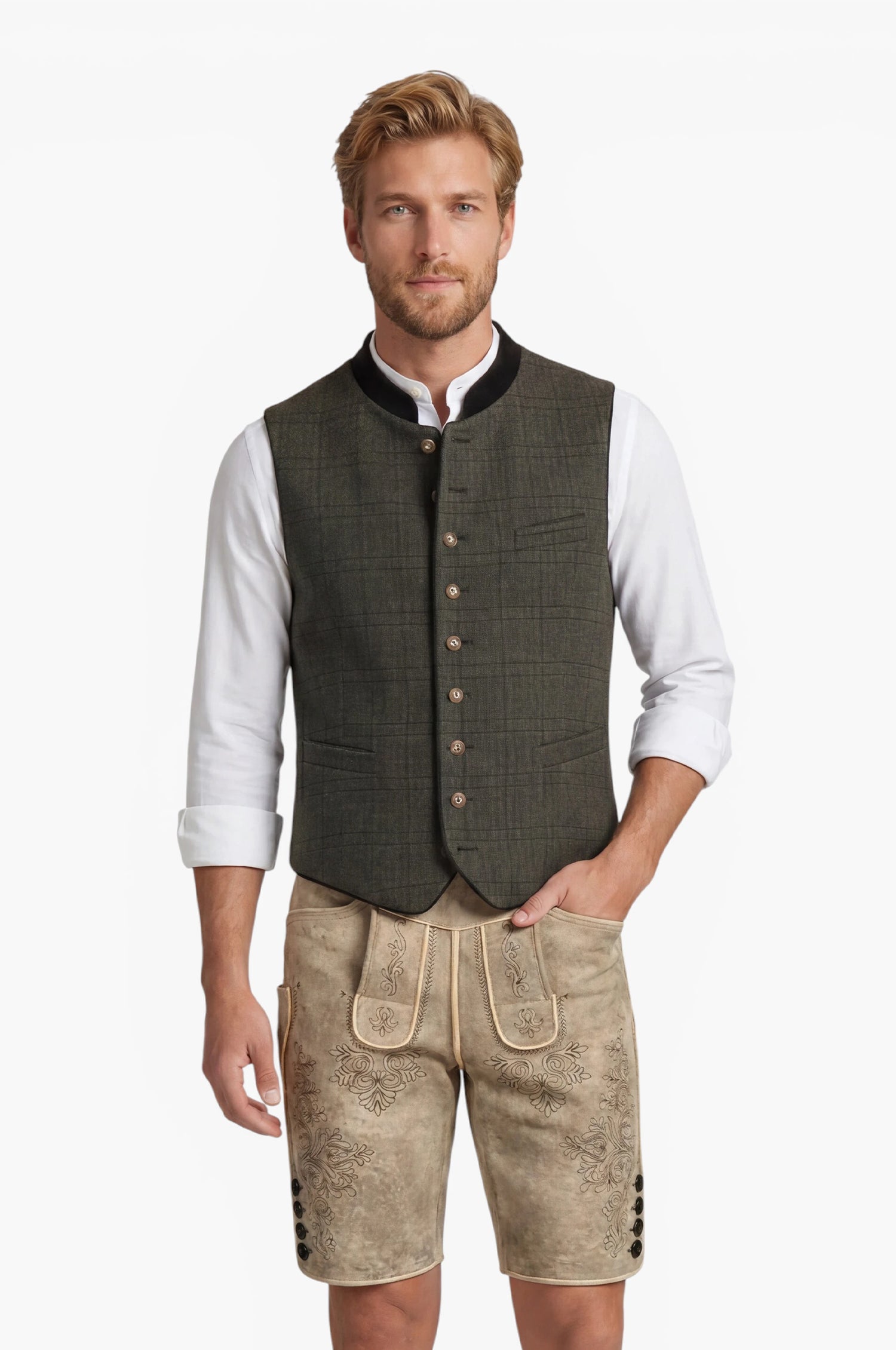 Trachtenweste Nick in Olive