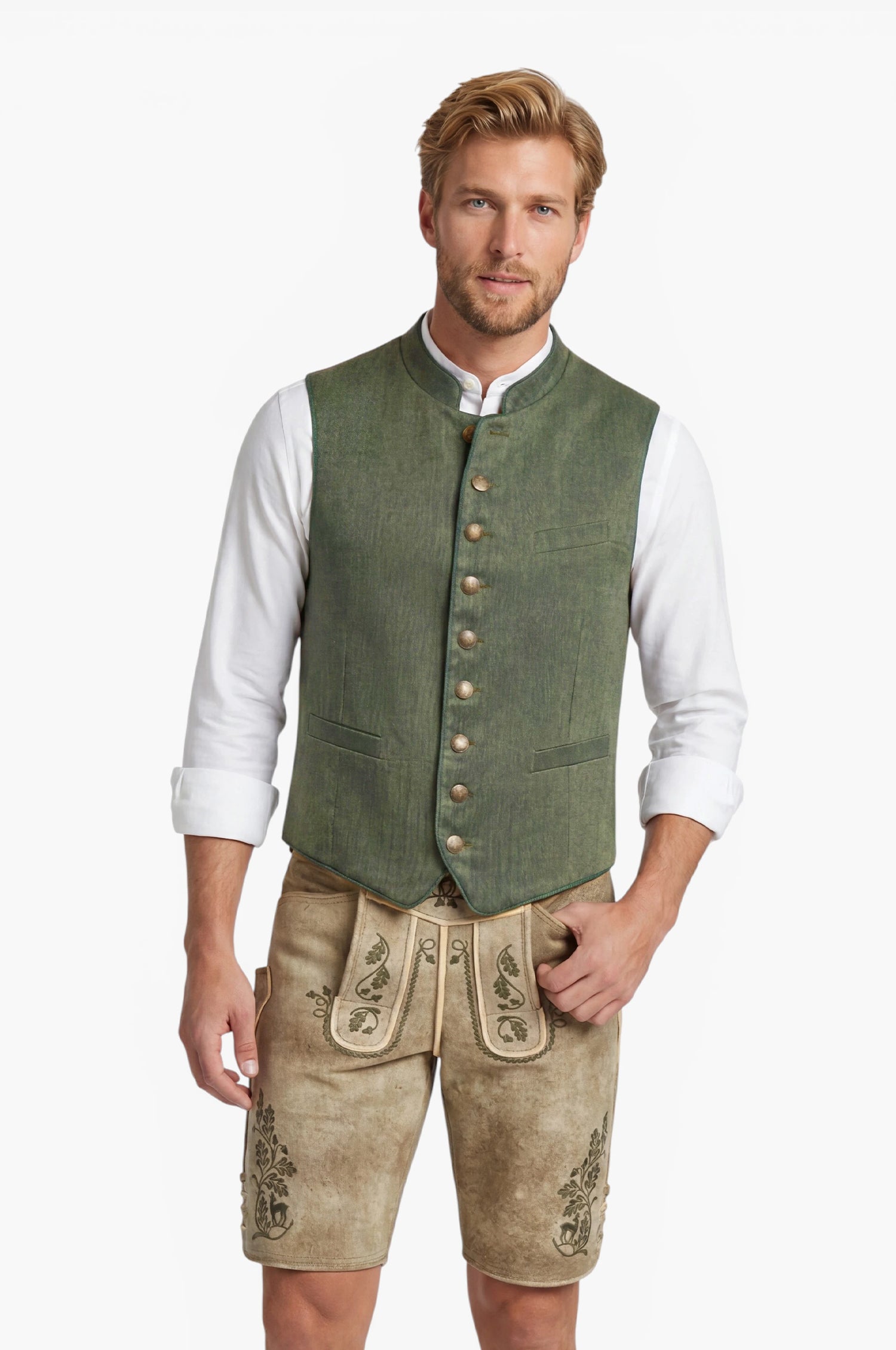 Trachtenweste Nick in Olive