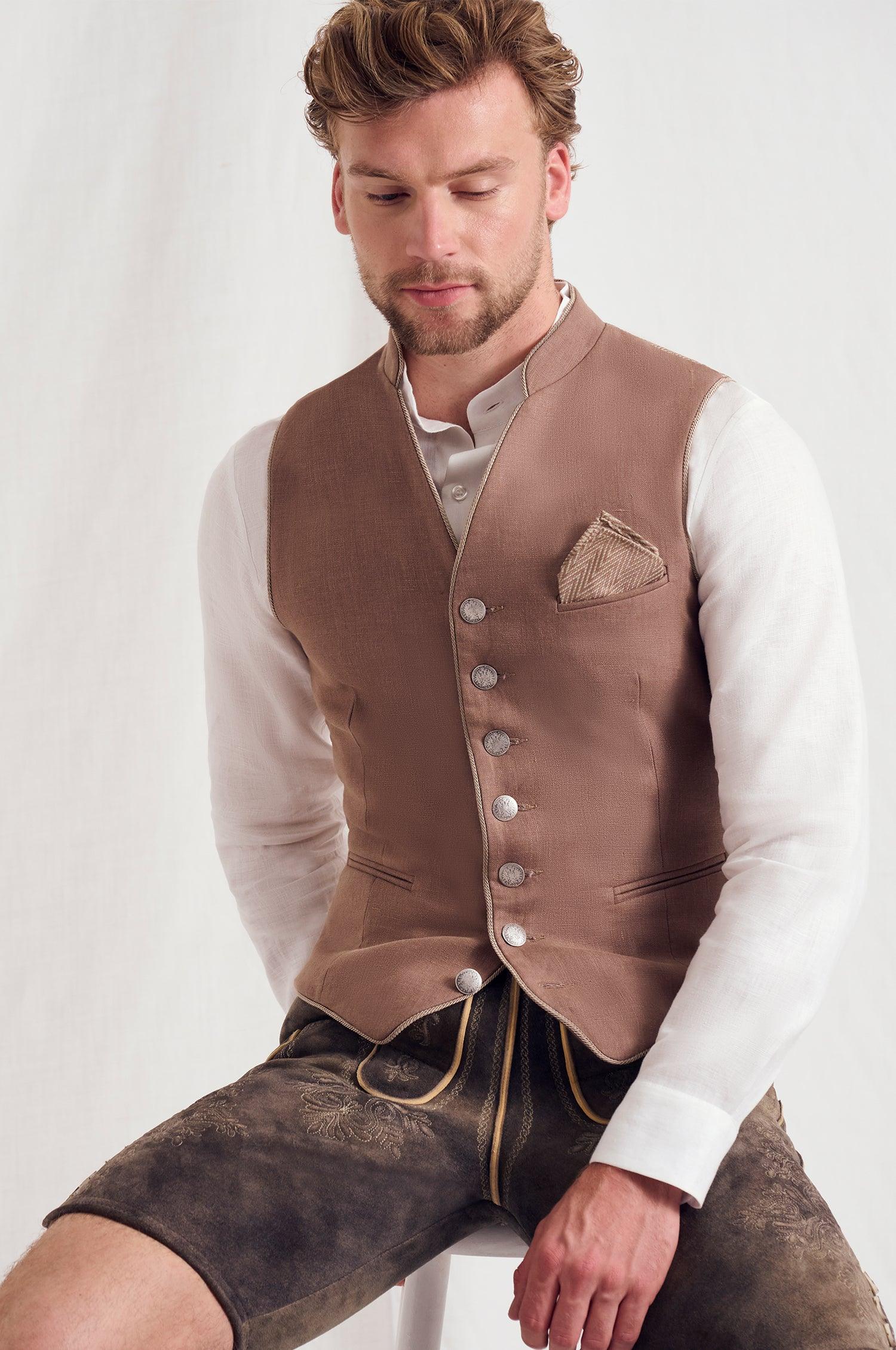 Trachtenweste Henry in Nougat - TRACHT À PORTER