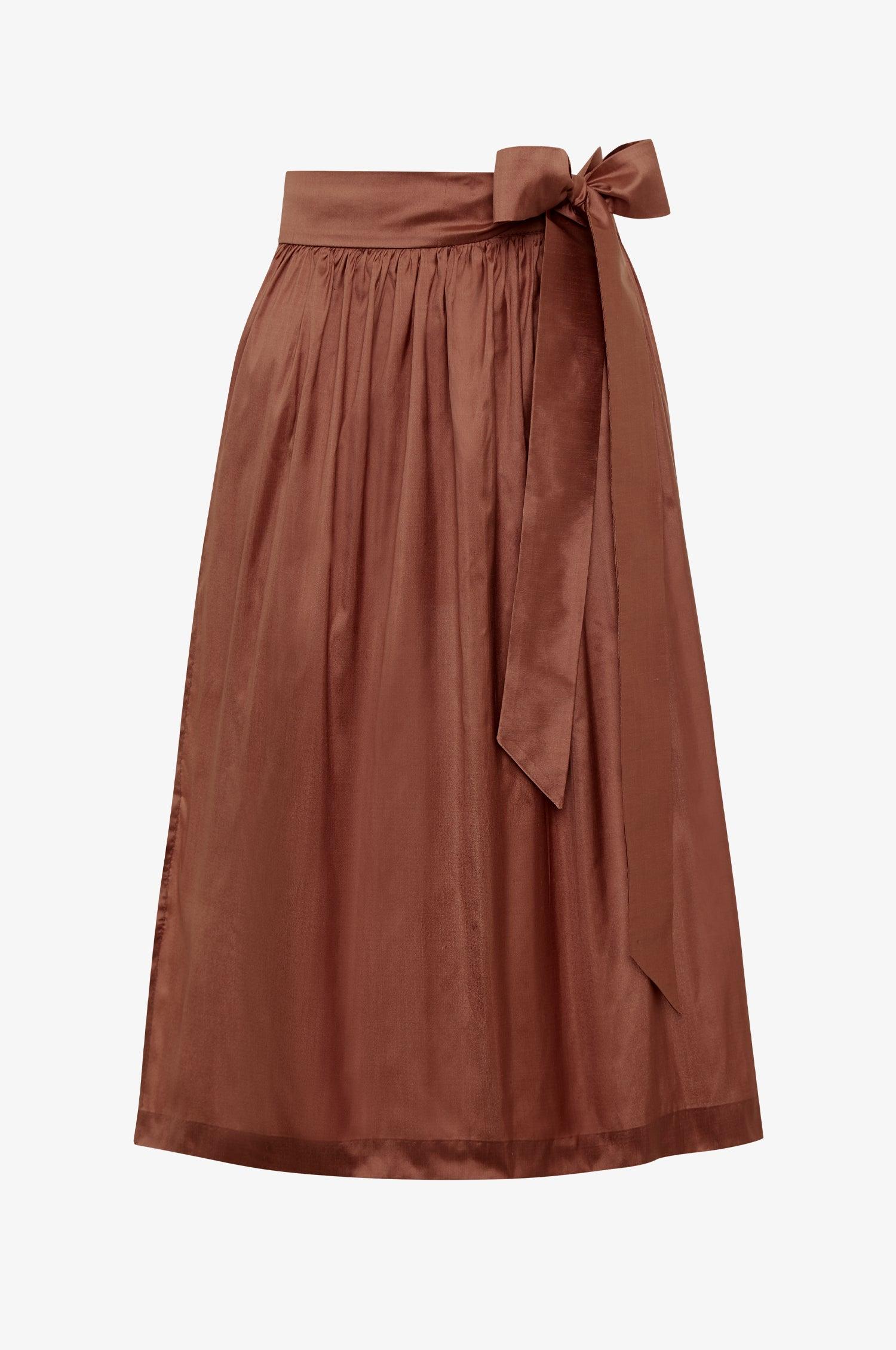 Seidenschürze in Terracotta - TRACHT À PORTER