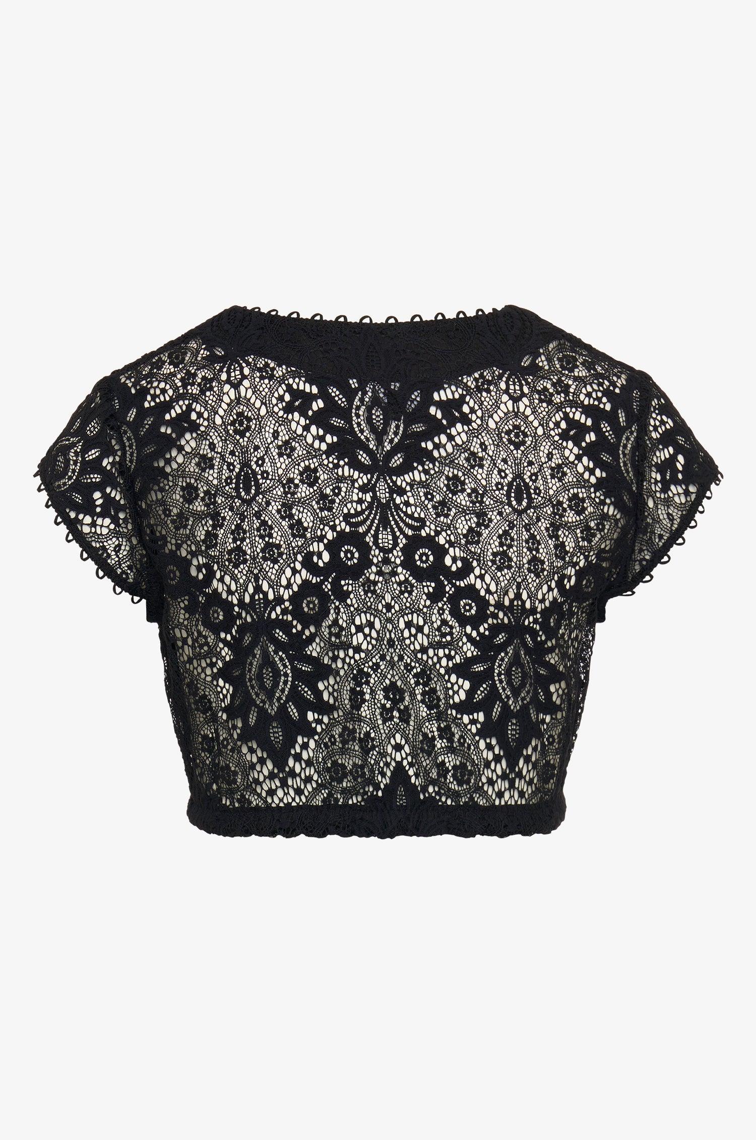 Dirndlbluse Samantha in Schwarz - TRACHT À PORTER