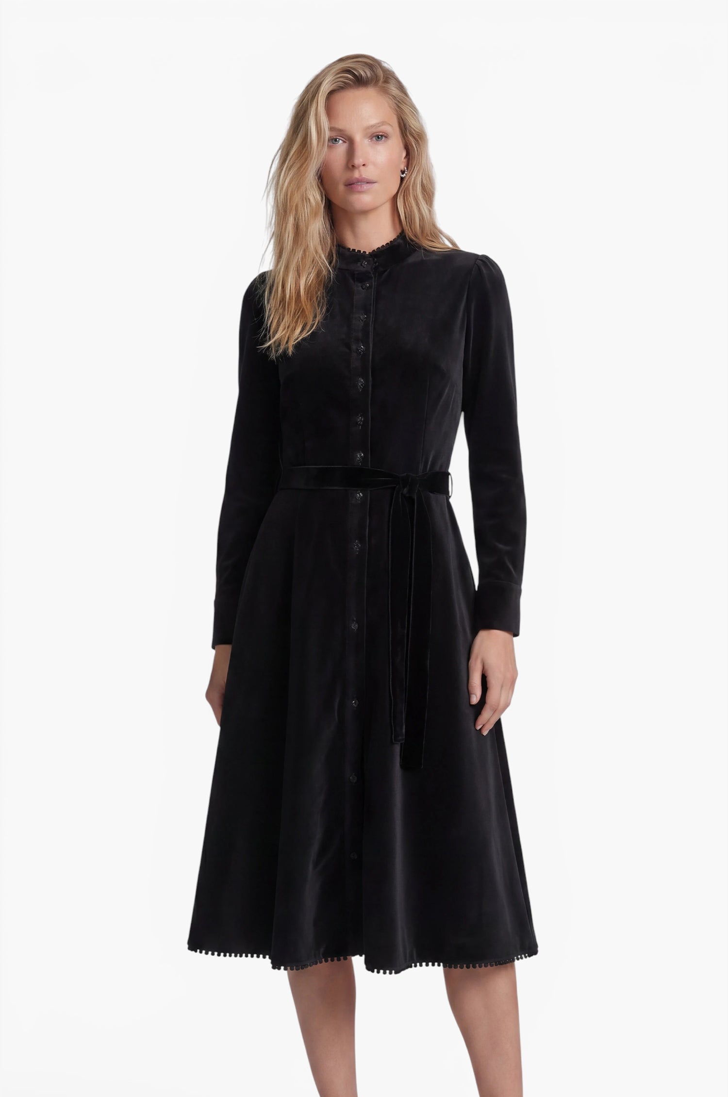 Samtkleid Ann in Schwarz