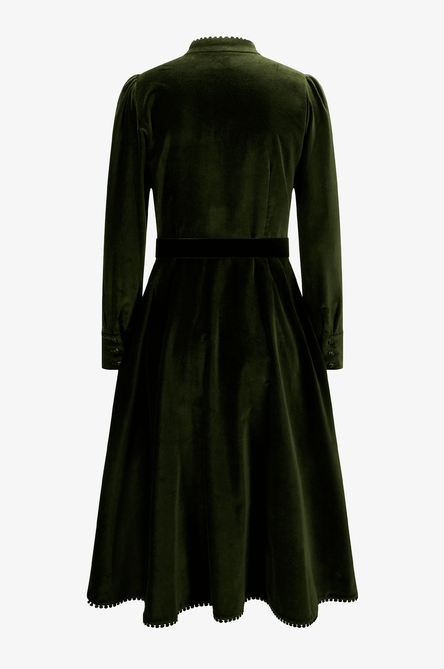 Samtkleid Ann in Olive - TRACHT À PORTER
