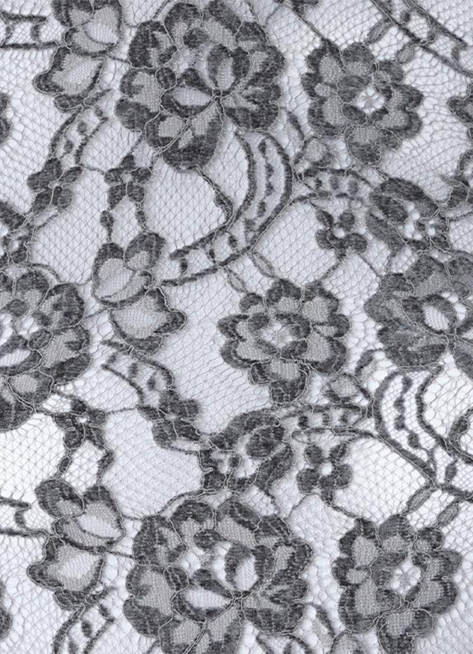Top Charlotte mit Samtspitze in Grau