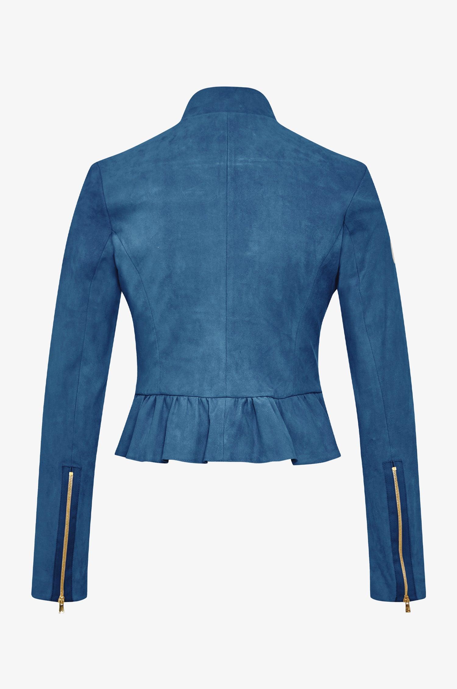 Lederjacke Sybille in Blau - TRACHT À PORTER