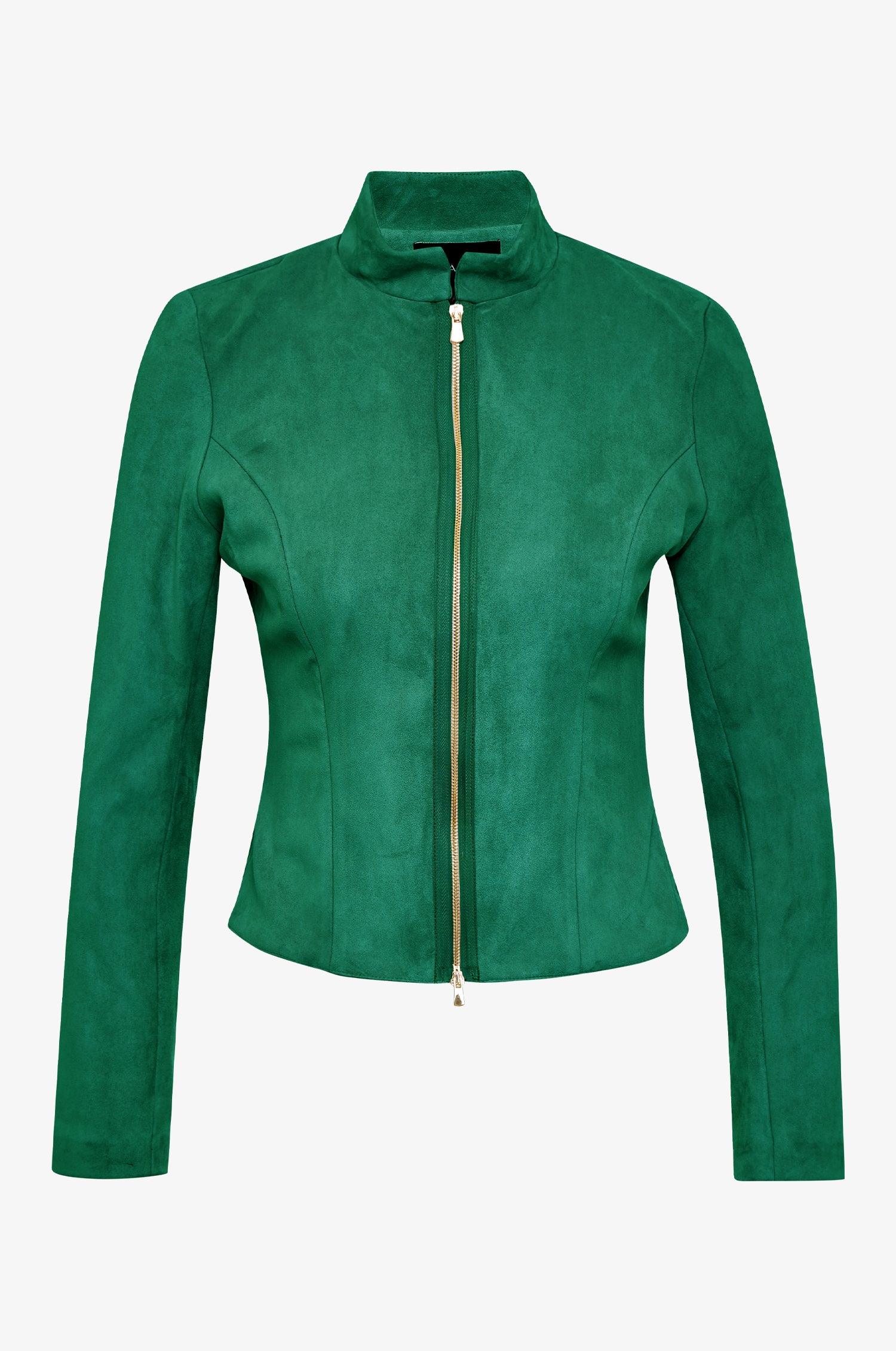 Lederjacke Sybille in Greenery - TRACHT À PORTER