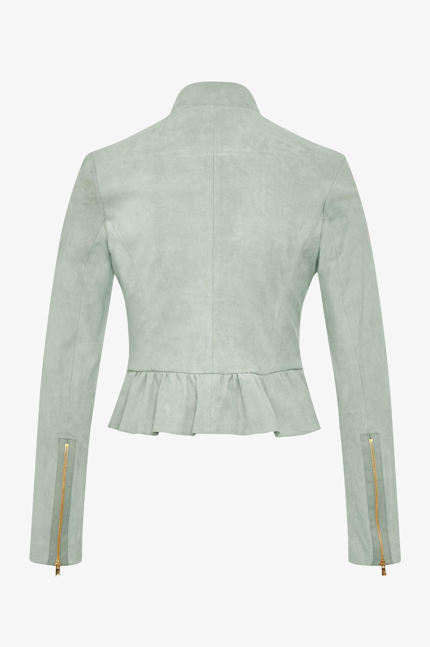 Lederjacke Sybille in aqua - TRACHT À PORTER