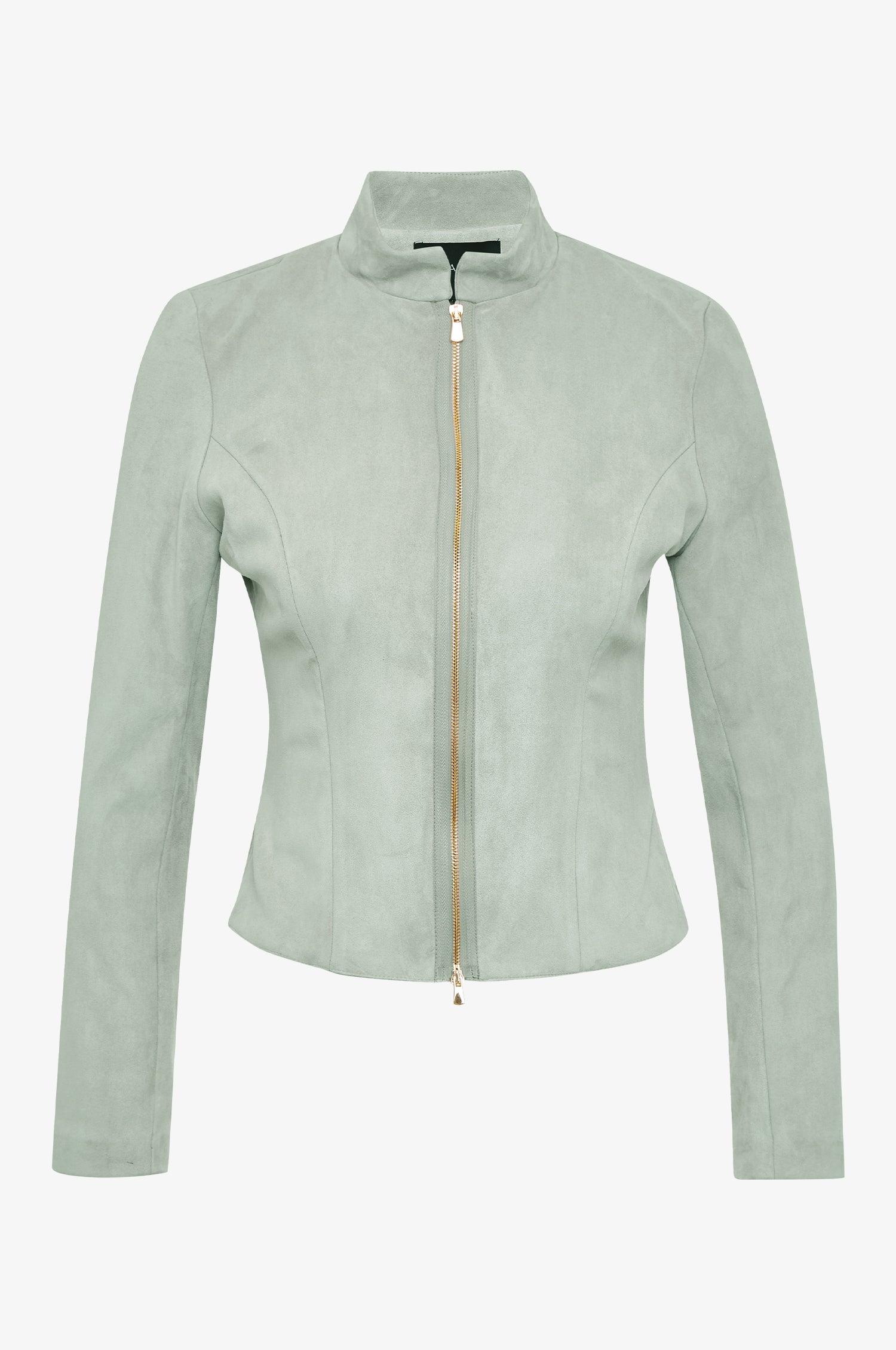 Lederjacke Sybille in aqua - TRACHT À PORTER
