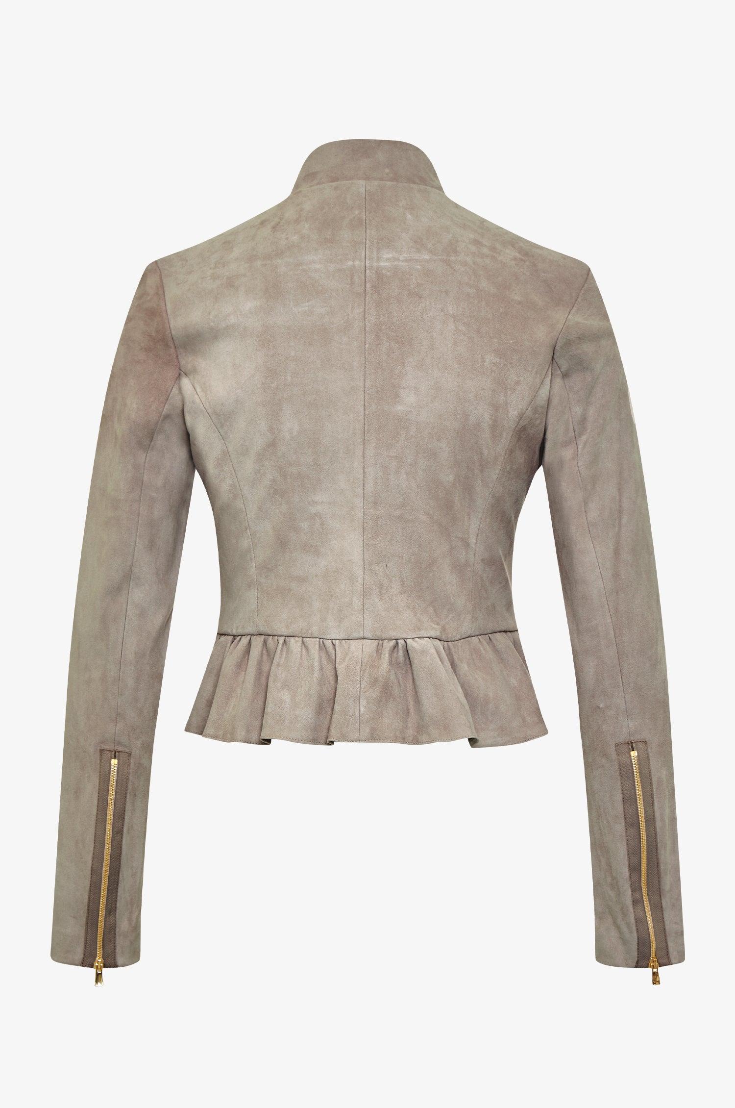 Lederjacke Sybille in Taupe - TRACHT À PORTER