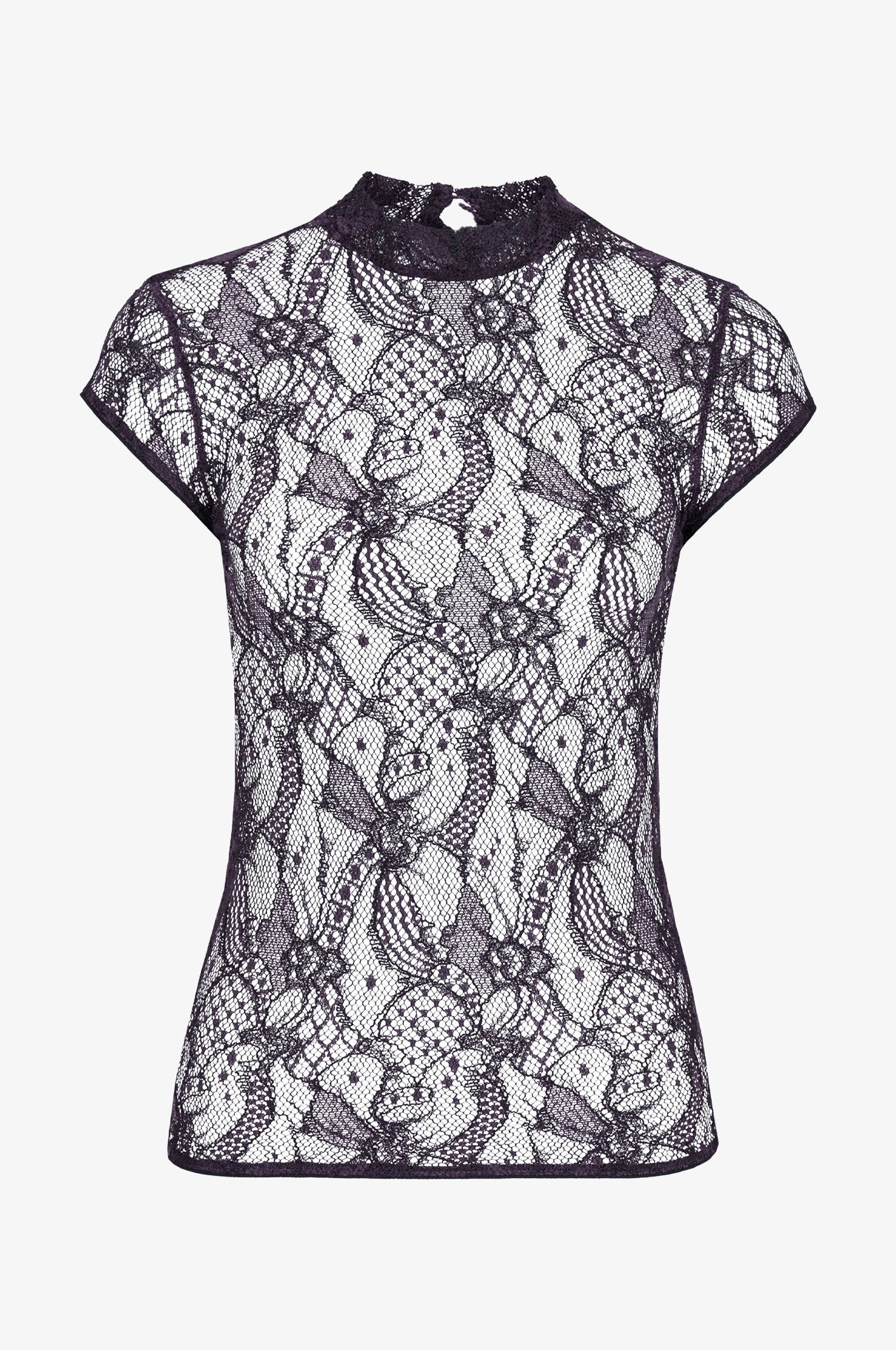 LACE SHIRT AUBERGINE cheapest