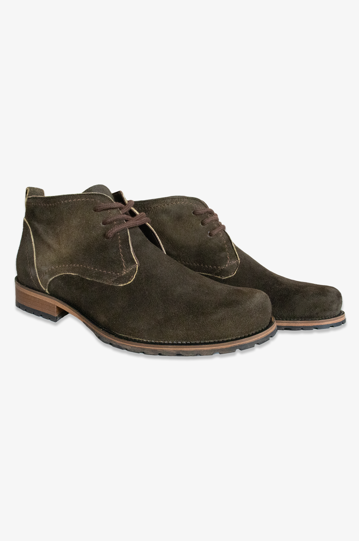 Veloursleder Trachtenschuhe in Olive