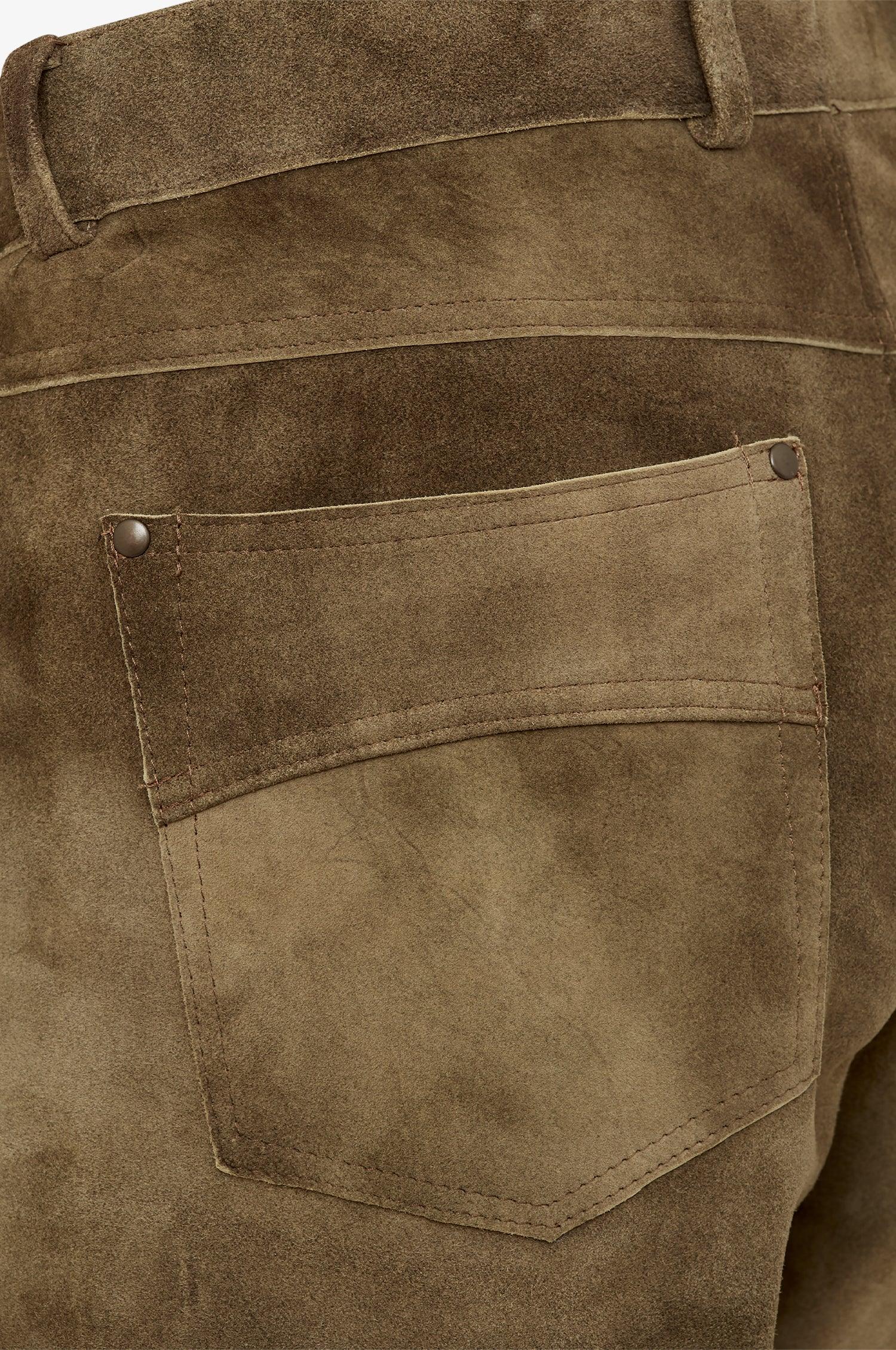 Ziegen Lederhose Filip in Grau - TRACHT À PORTER