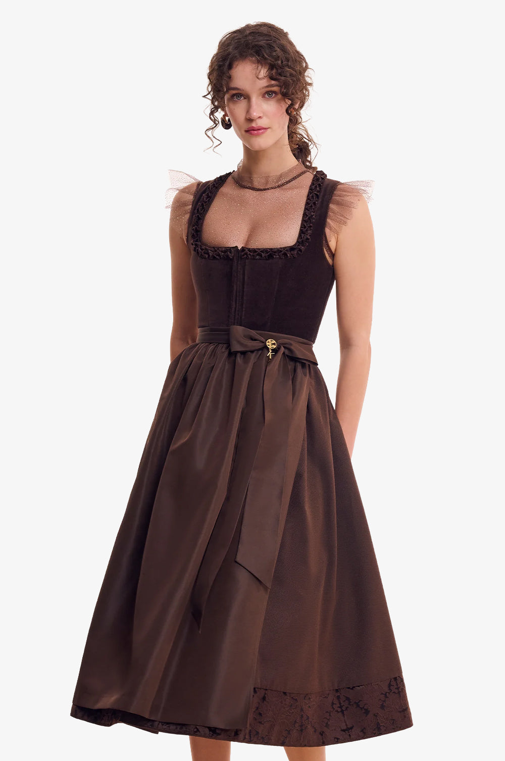 Dirndl Diamante in Mocca