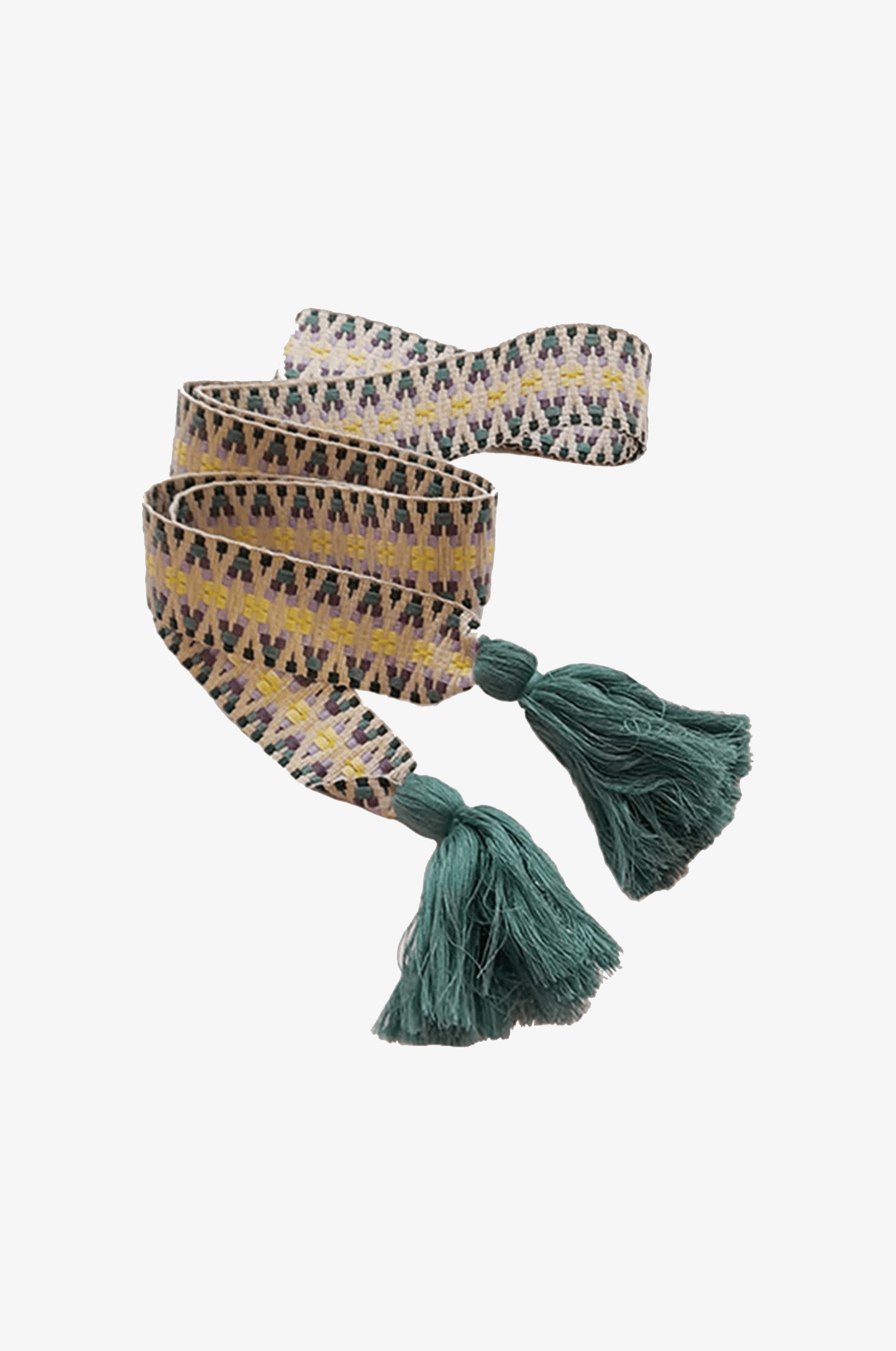 Boho Gürtel in Gelb/Flieder/Grün mit verschiedenen Quasten - TRACHT À PORTER