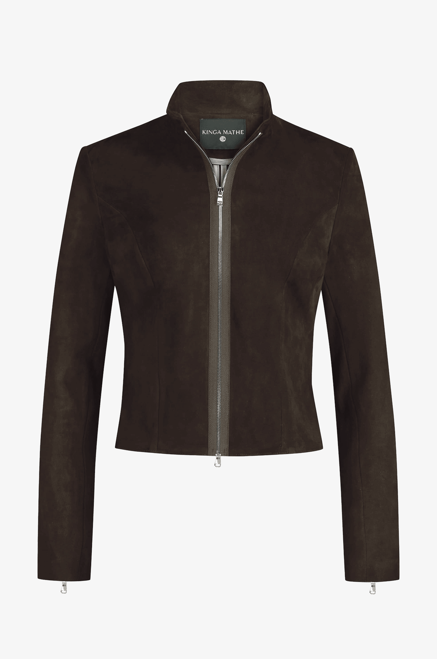 Lederjacke Sybille mit Schößchen in Flint - TRACHT À PORTER