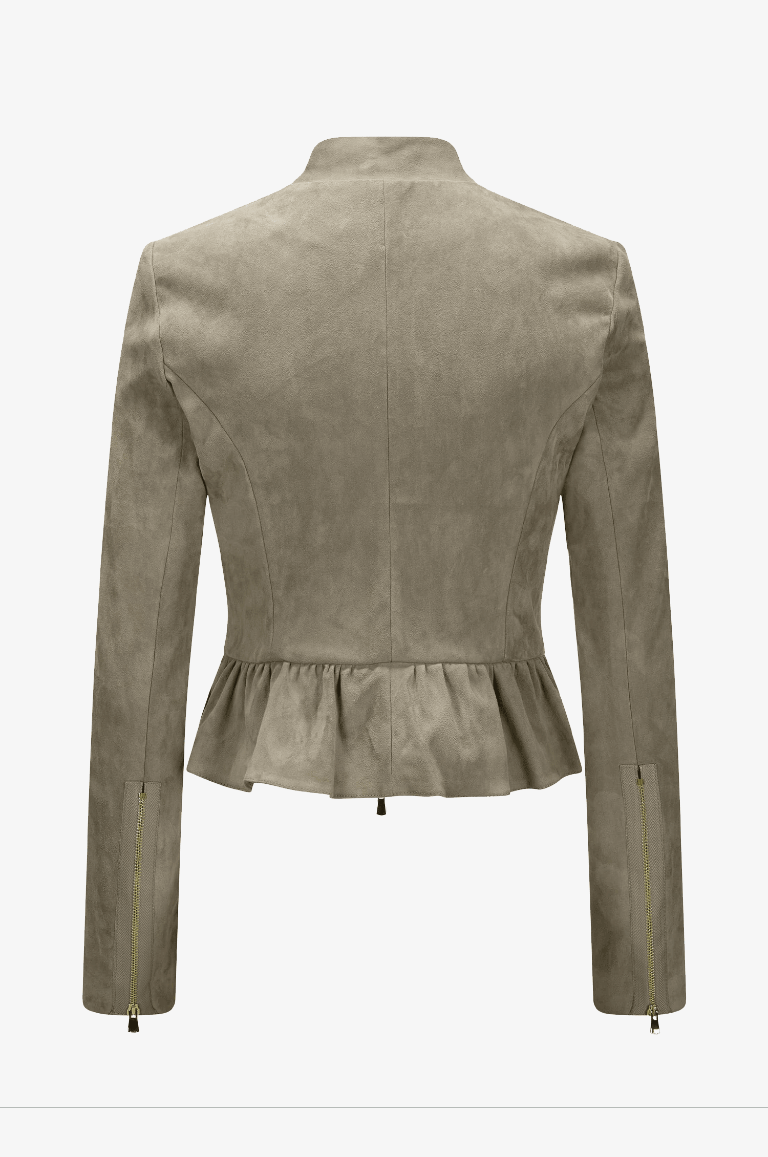Lederjacke Sybille mit Schößchen in Marmor - TRACHT À PORTER