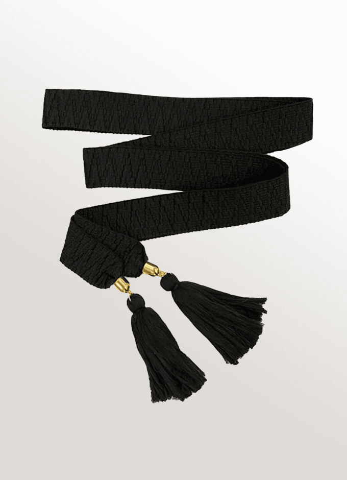 Boho Gürtel in Schwarz - TRACHT À PORTER