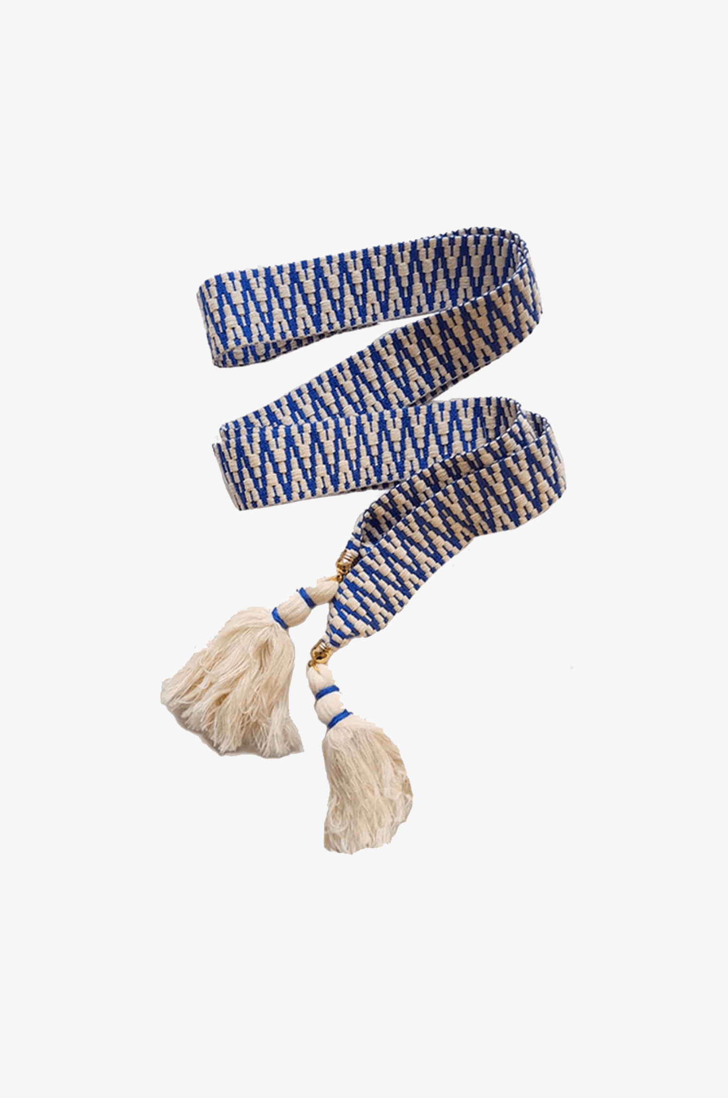 Boho Gürtel in Blau/Weiß - TRACHT À PORTER