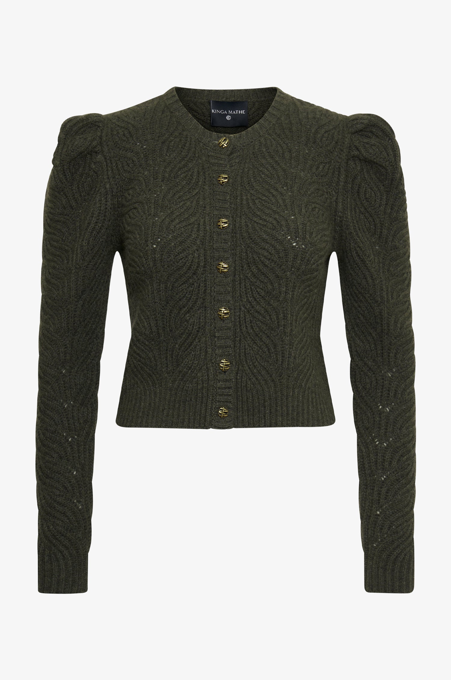 Cashmere Strickjacke Marie in Olive