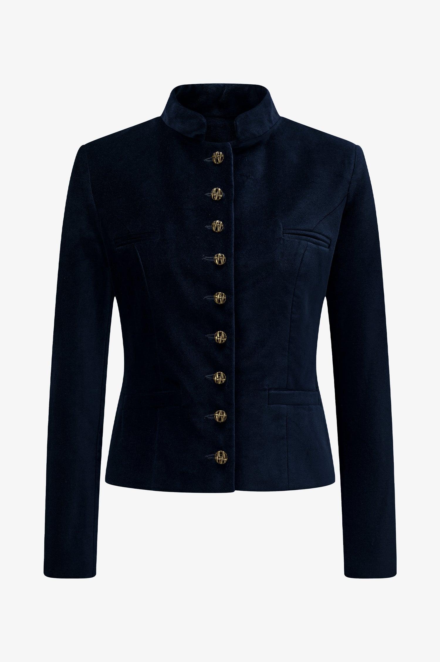 Kinga Mathe Jacke Constanze Samt in Nachtblau