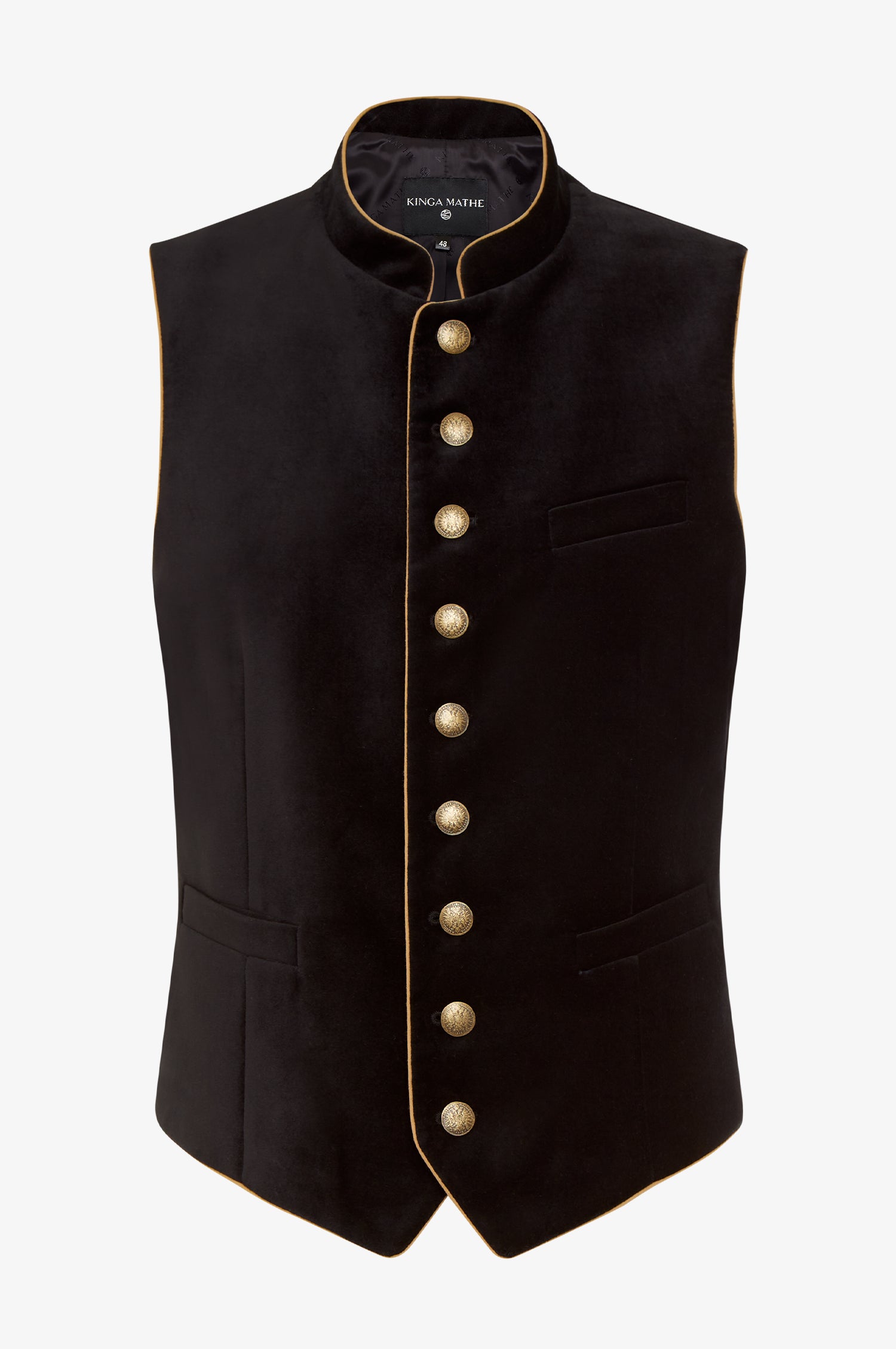 Kinga Mathe Samt Gilet Nick in Schwarz